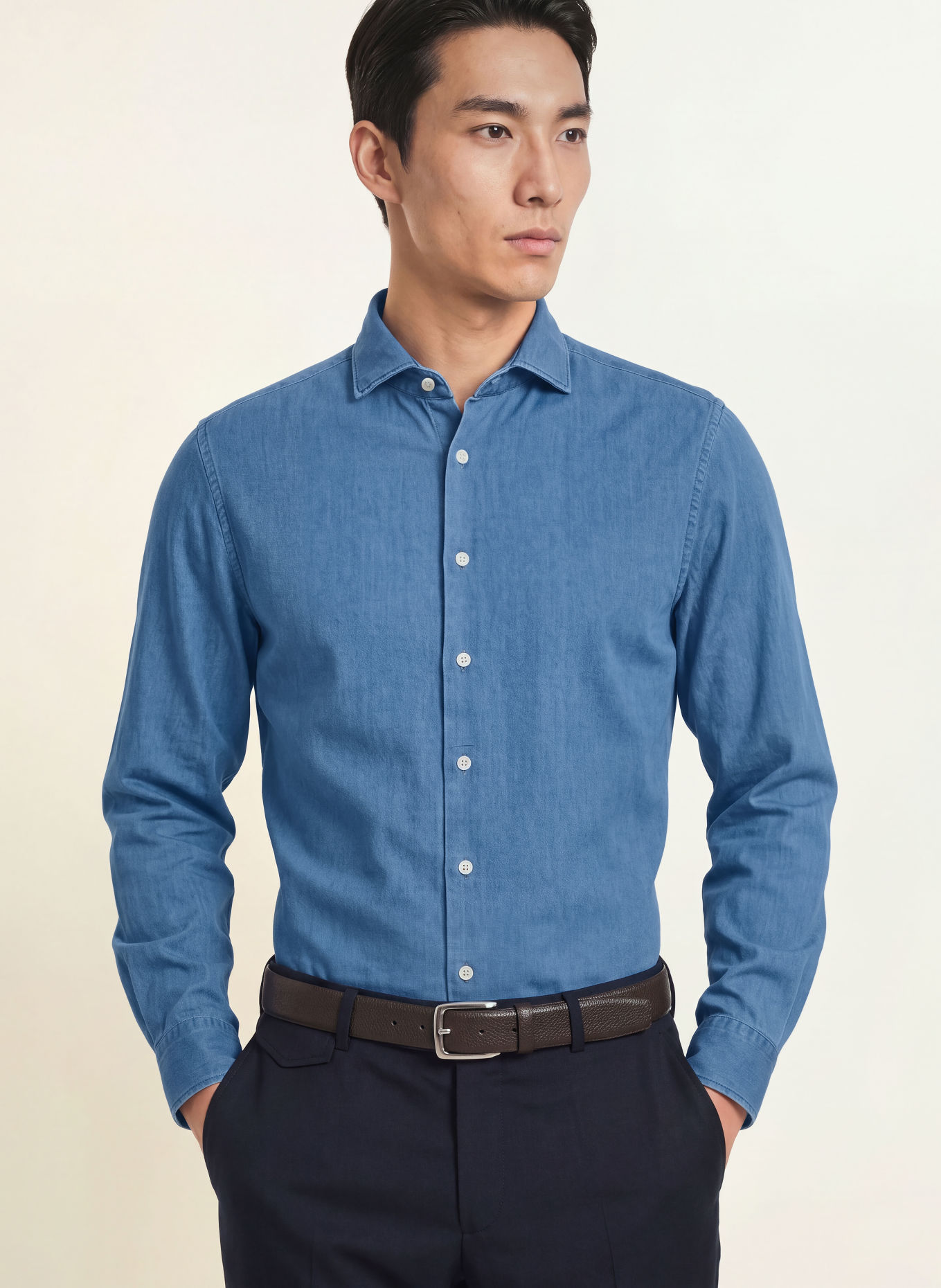 seidensticker Extra Slim Fit Denim Shirt: BLUE