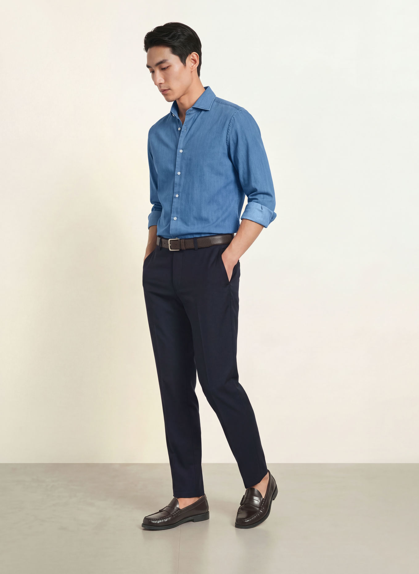 seidensticker Extra Slim Fit Denim Shirt: BLUE