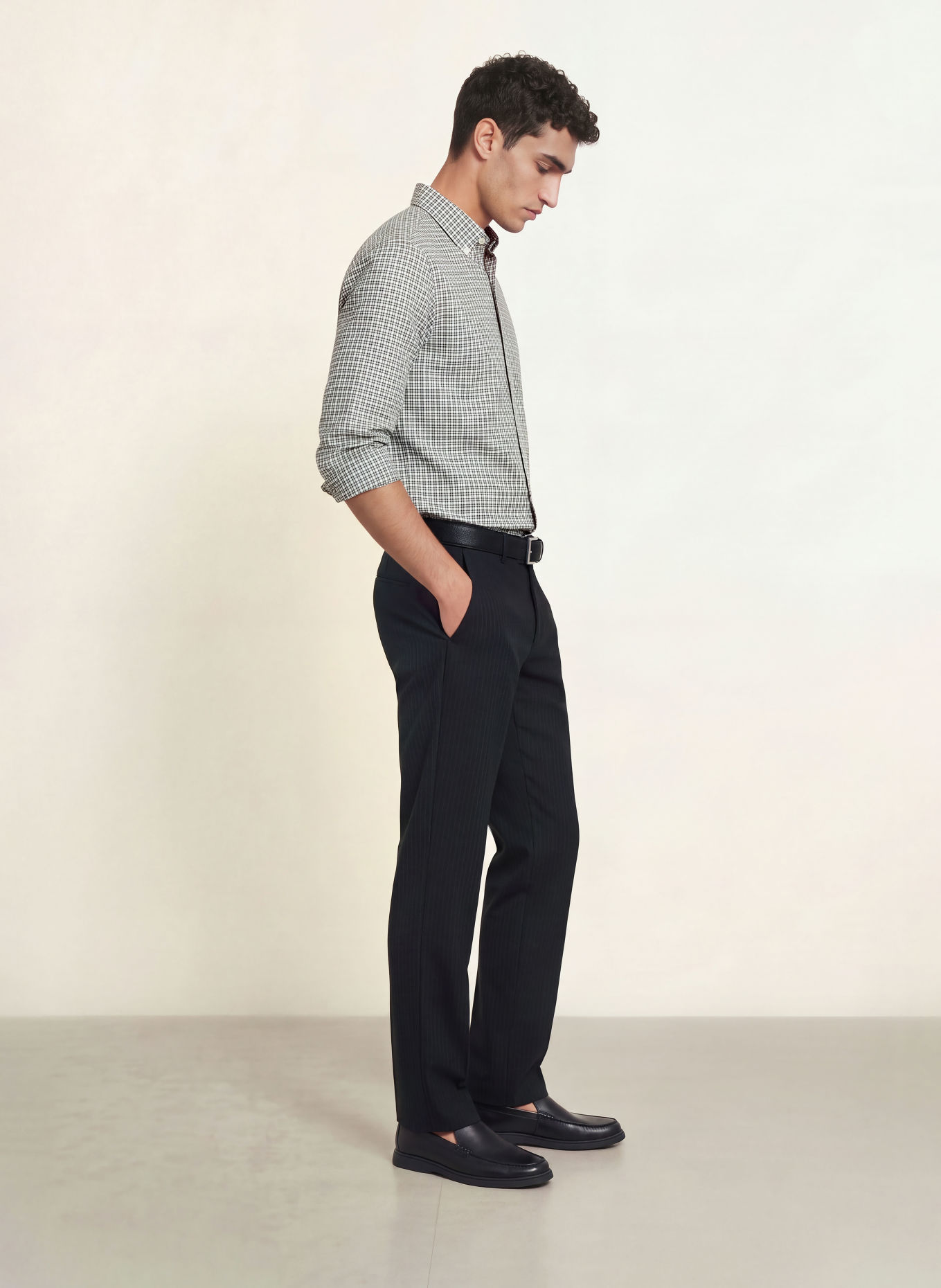 seidensticker Regular-Fit Flannel Shirt: DARK GREEN / DARK BLUE / WHITE
