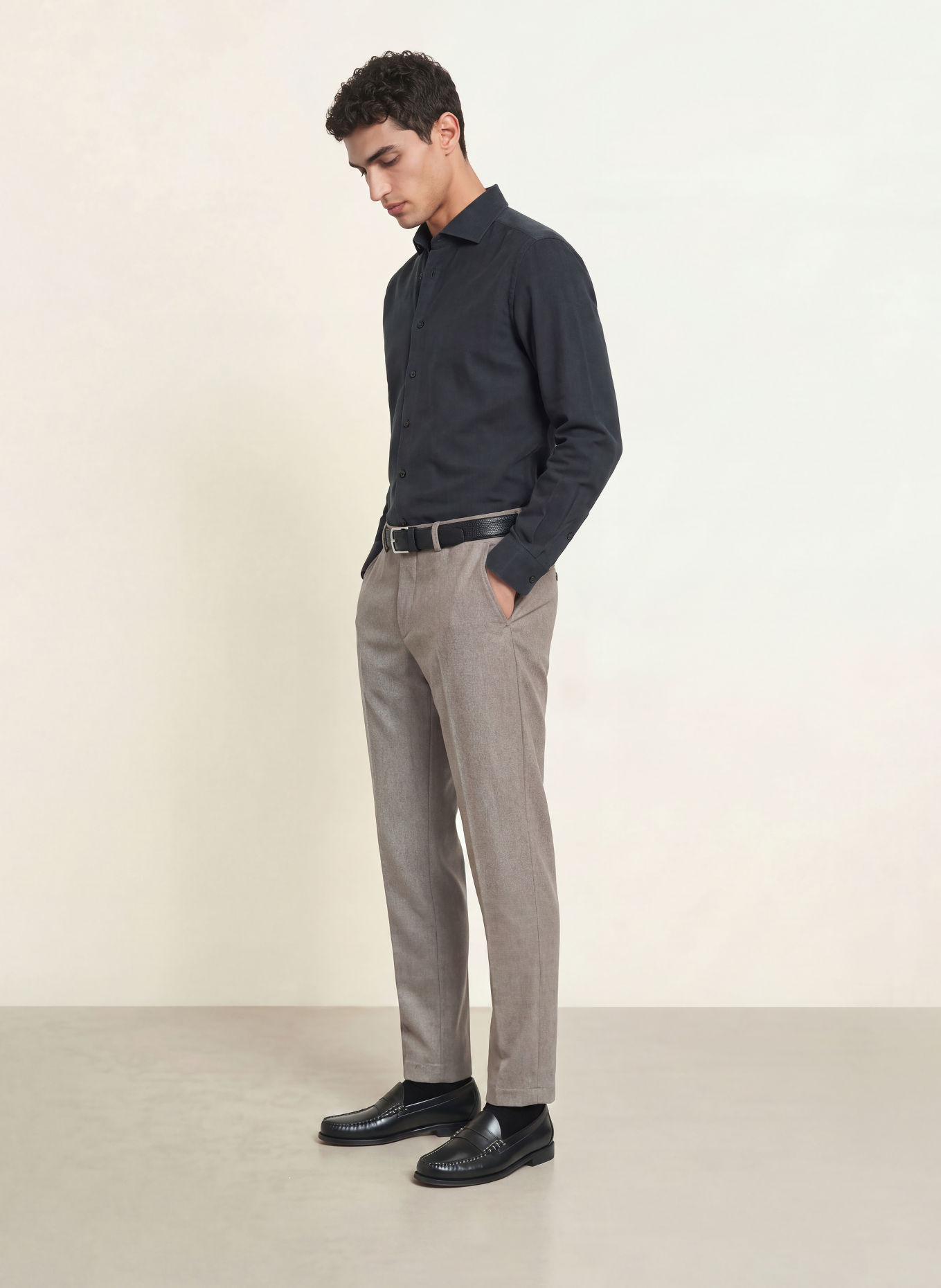 seidensticker Corduroy Shirt, Regular Fit: DARK GRAY