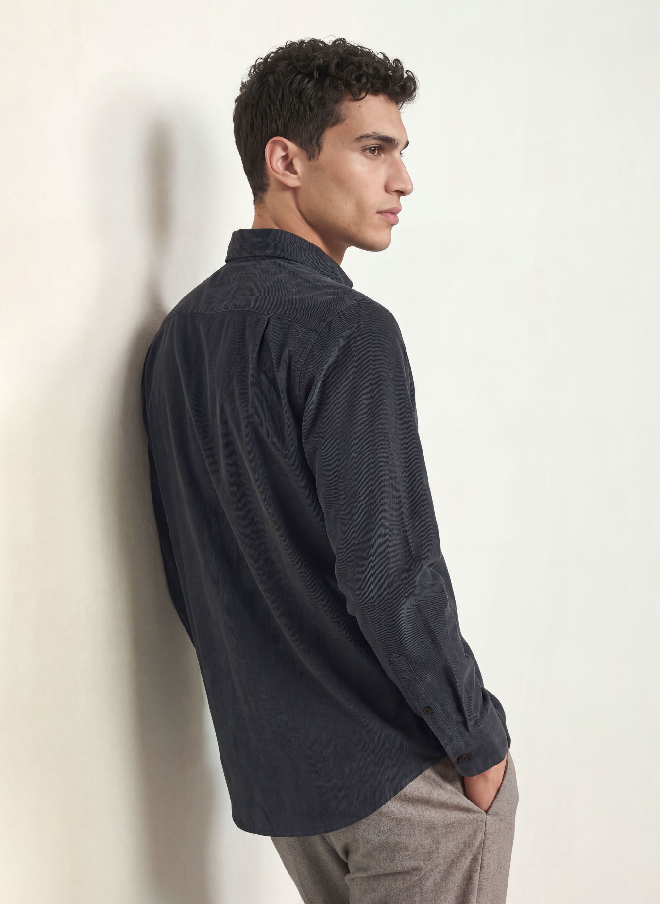 seidensticker Corduroy Shirt, Regular Fit: DARK GRAY
