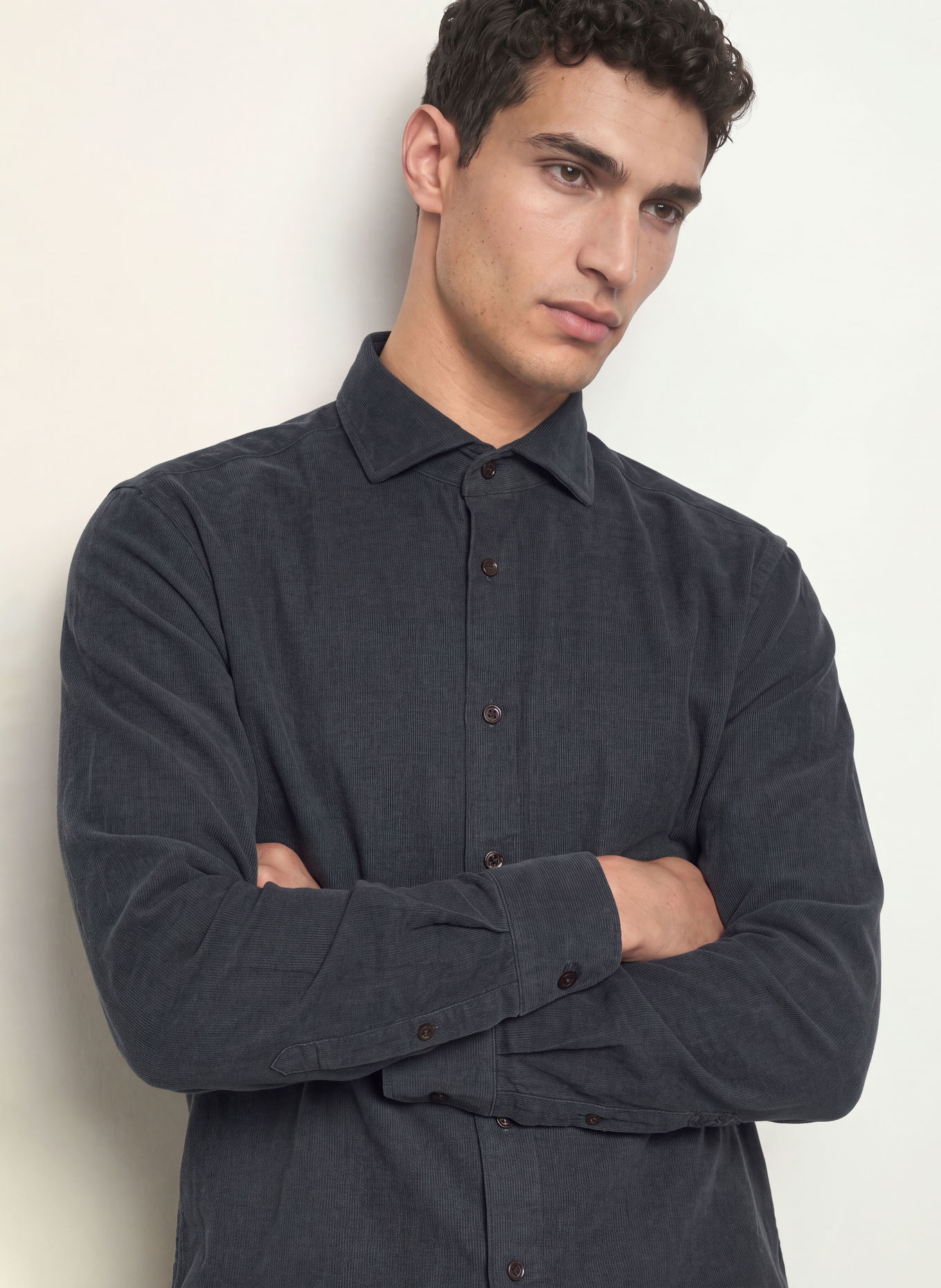 seidensticker Corduroy Shirt, Regular Fit: DARK GRAY