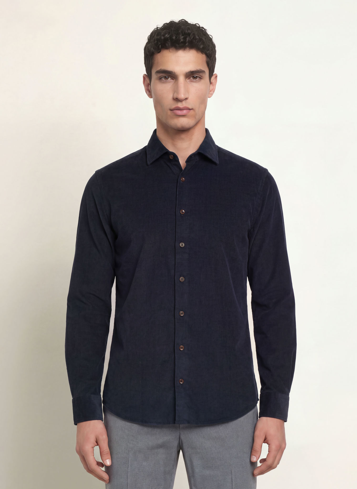 seidensticker Corduroy Shirt, Regular Fit: DARK BLUE