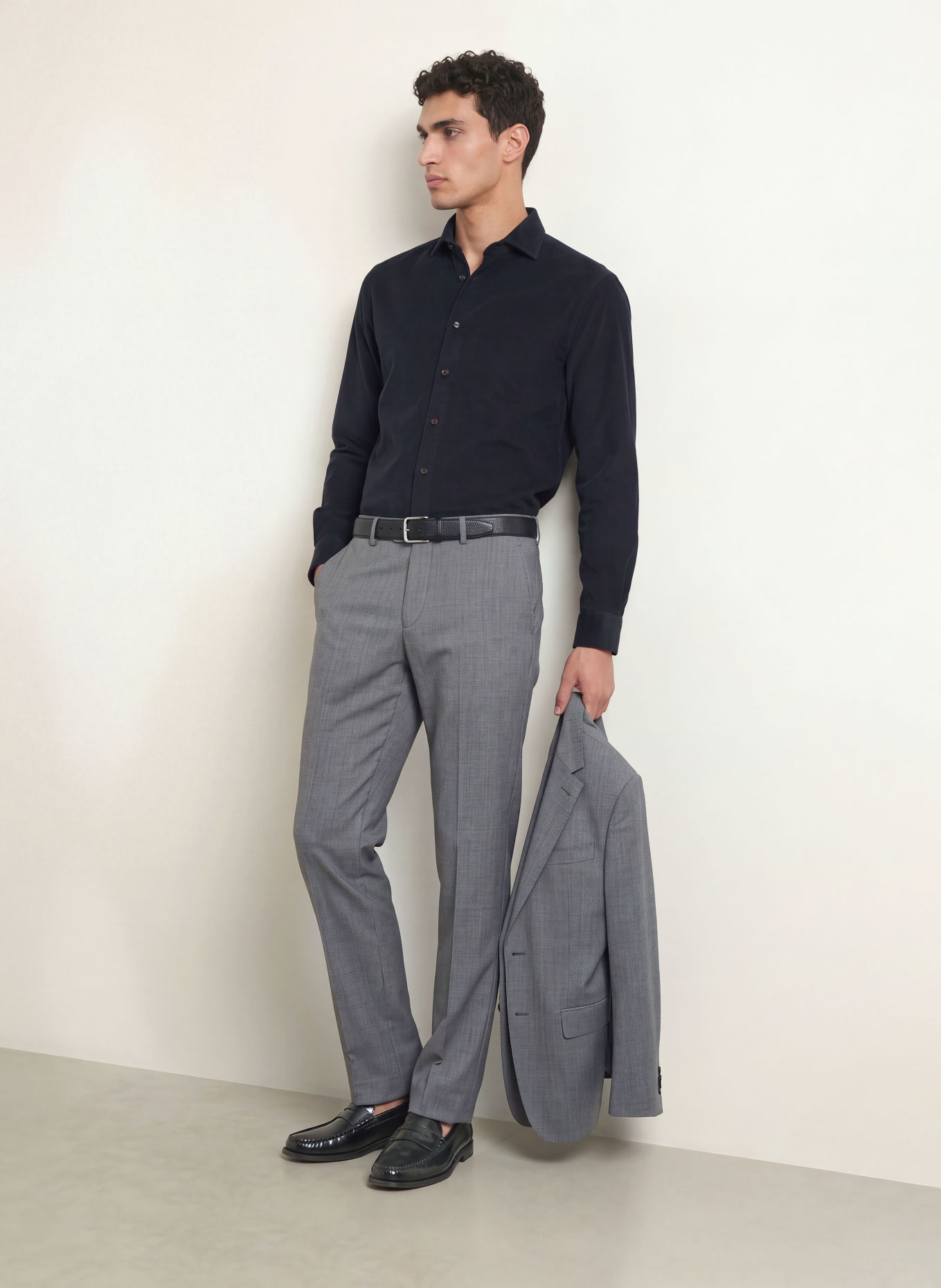 seidensticker Corduroy Shirt, Regular Fit: DARK BLUE