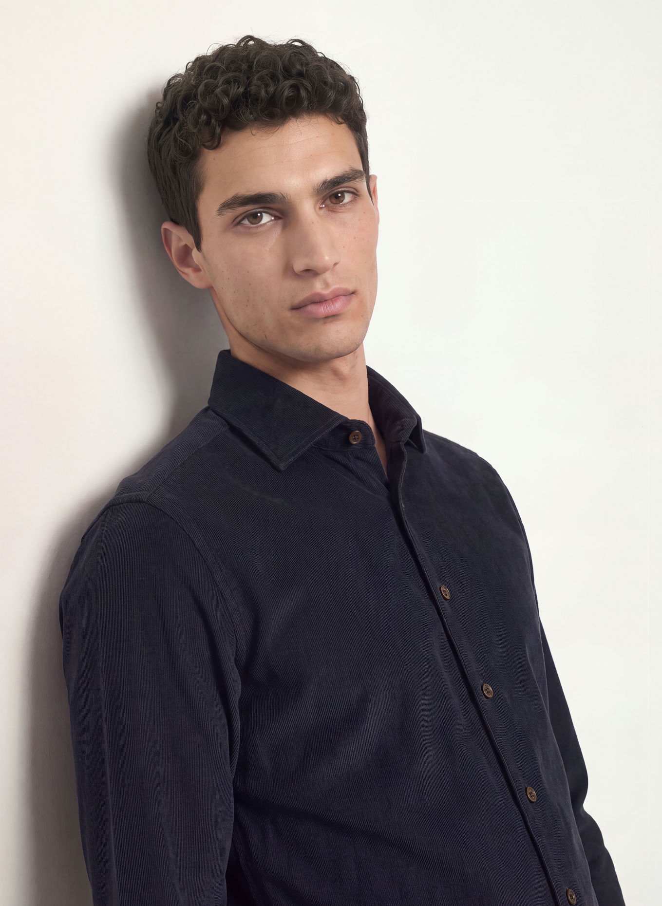 seidensticker Corduroy Shirt, Regular Fit: DARK BLUE