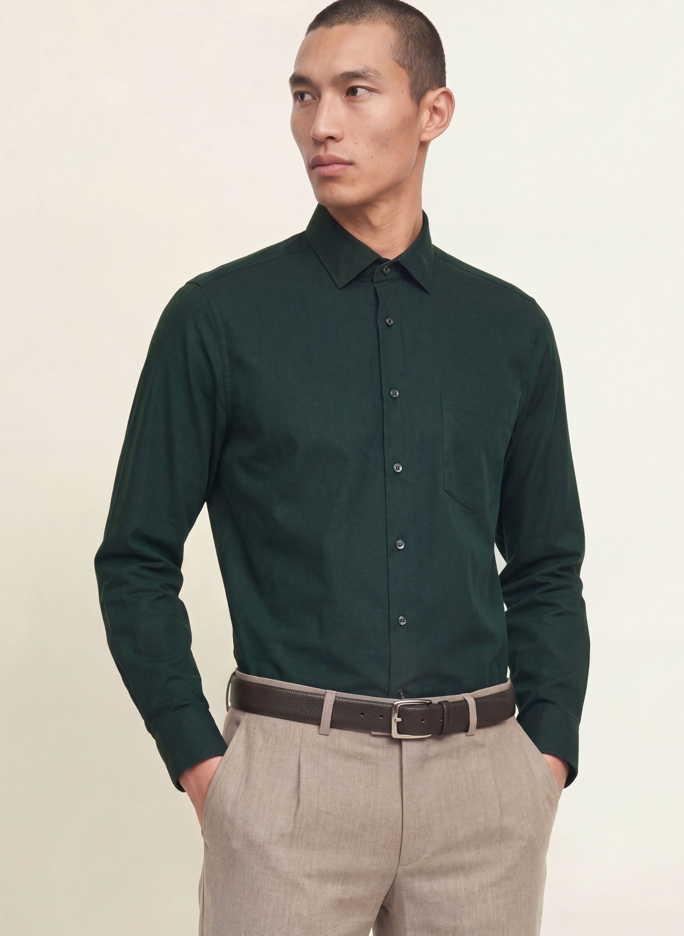 seidensticker Comfort Fit Shirt: DARK GREEN
