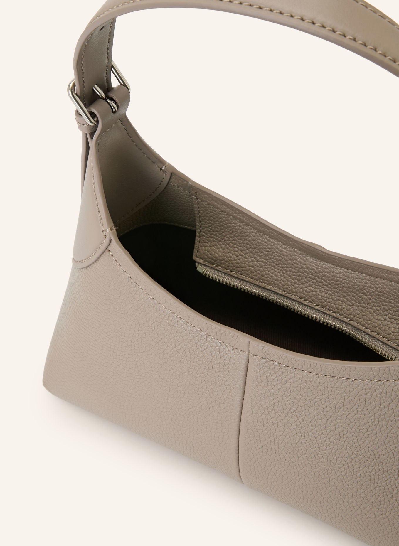 MARC JACOBS Handbag: THE SMALL BELTED SACK BAG: TAUPE / SILVER