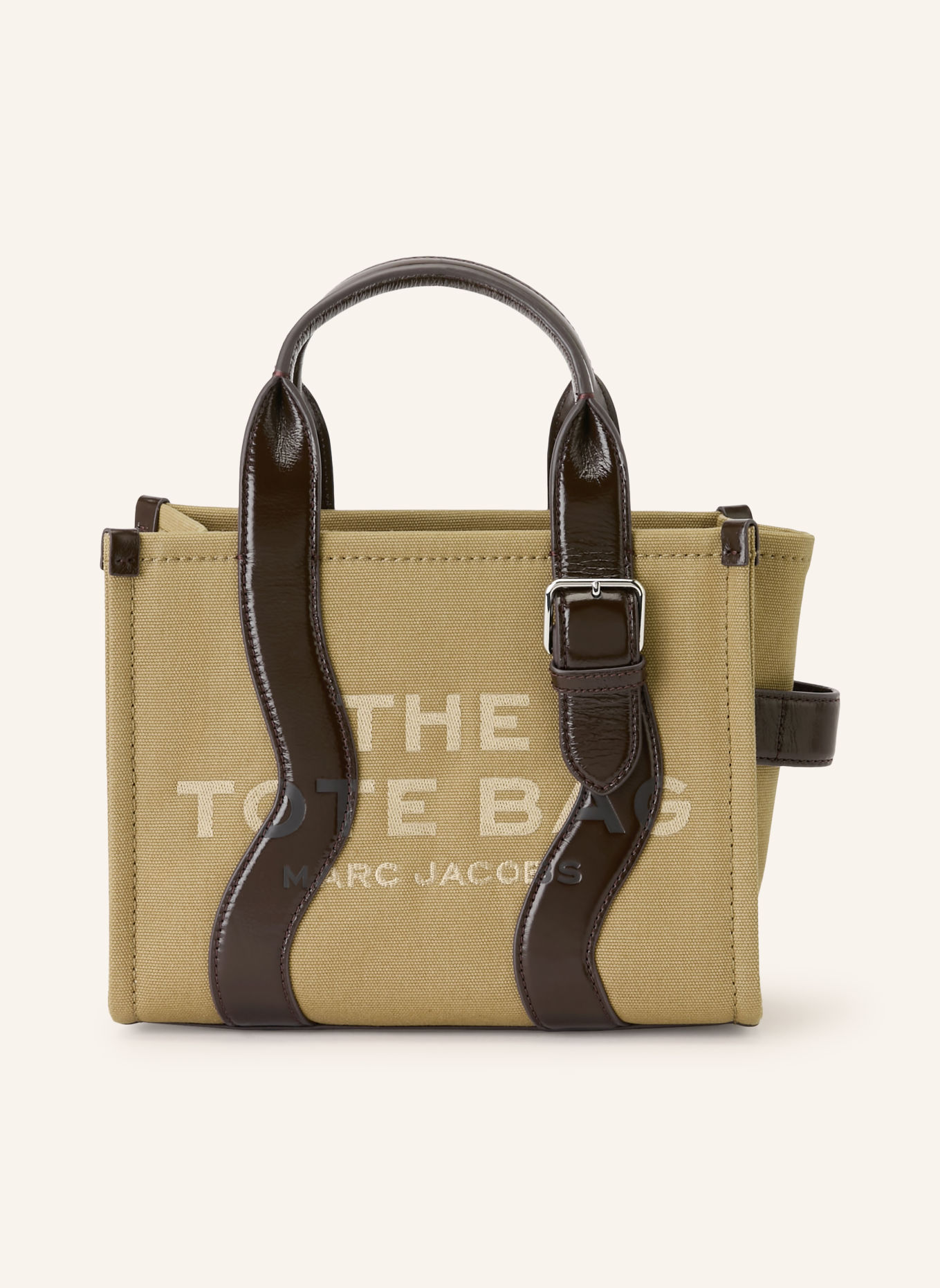 MARC JACOBS Crossbody Bag: THE WAVY CANVAS SMALL TOTE BAG: CAMEL / DARK BROWN