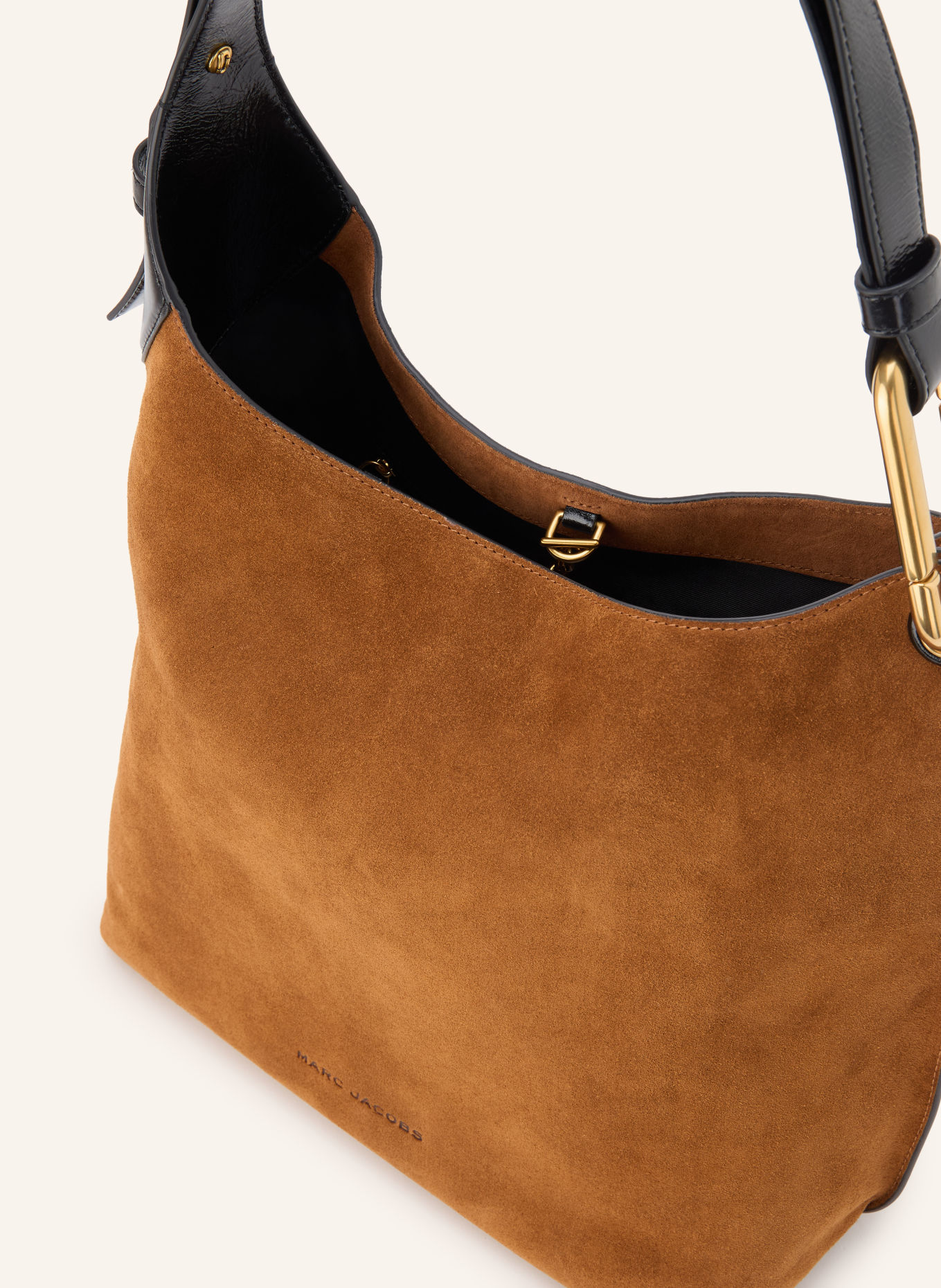MARC JACOBS Kabelka přes rameno THE SCENE BUCKET BAG: KOŇAKOVÁ / ZLATÁ / TMAVĚ HNĚDÁ