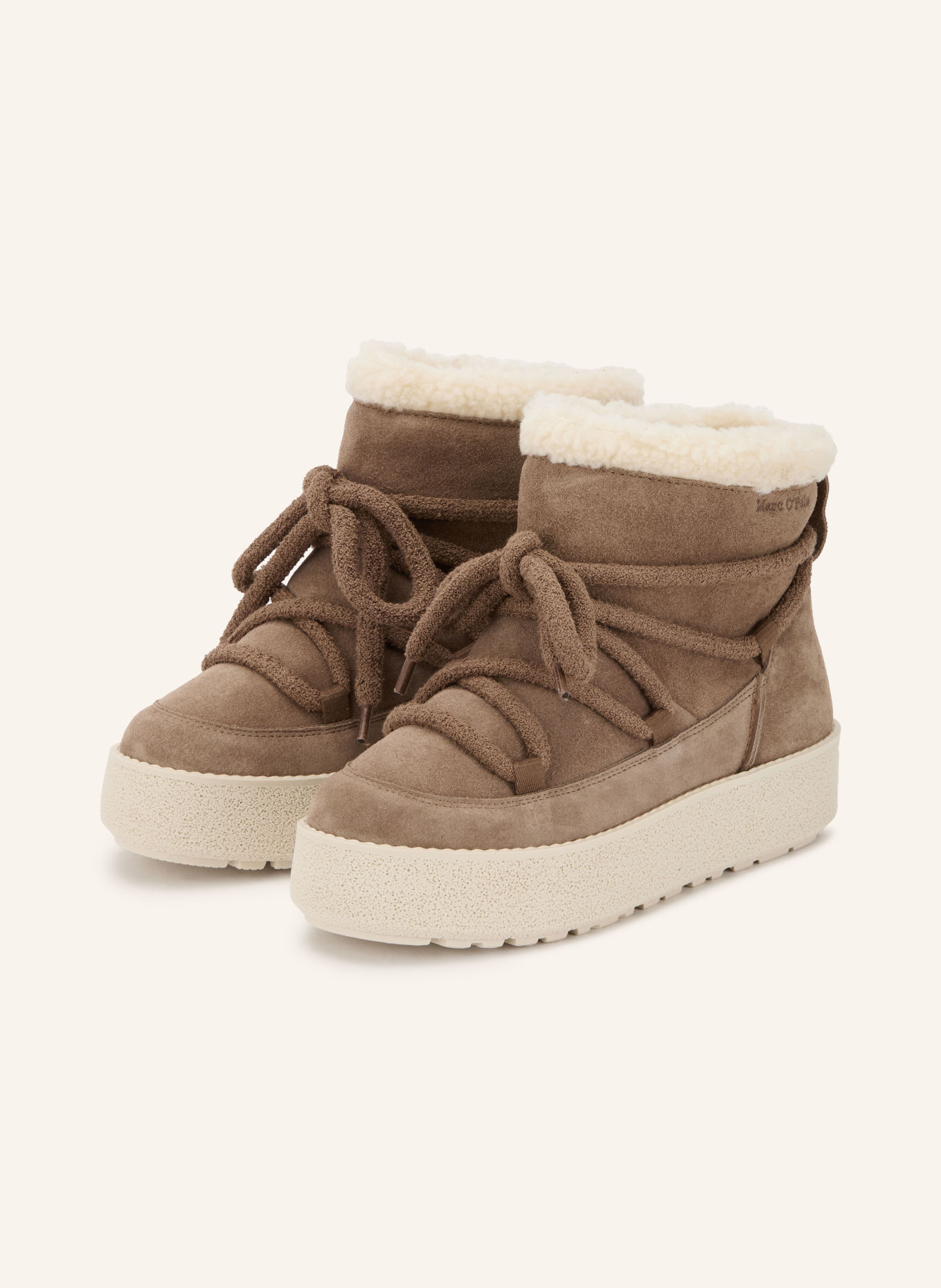 Marc O'Polo PIA Platform Boots: TAUPE / CREAM