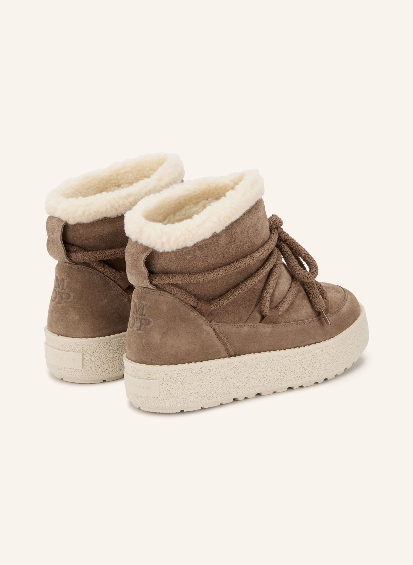 Marc O'Polo PIA Platform Boots: TAUPE / CREAM