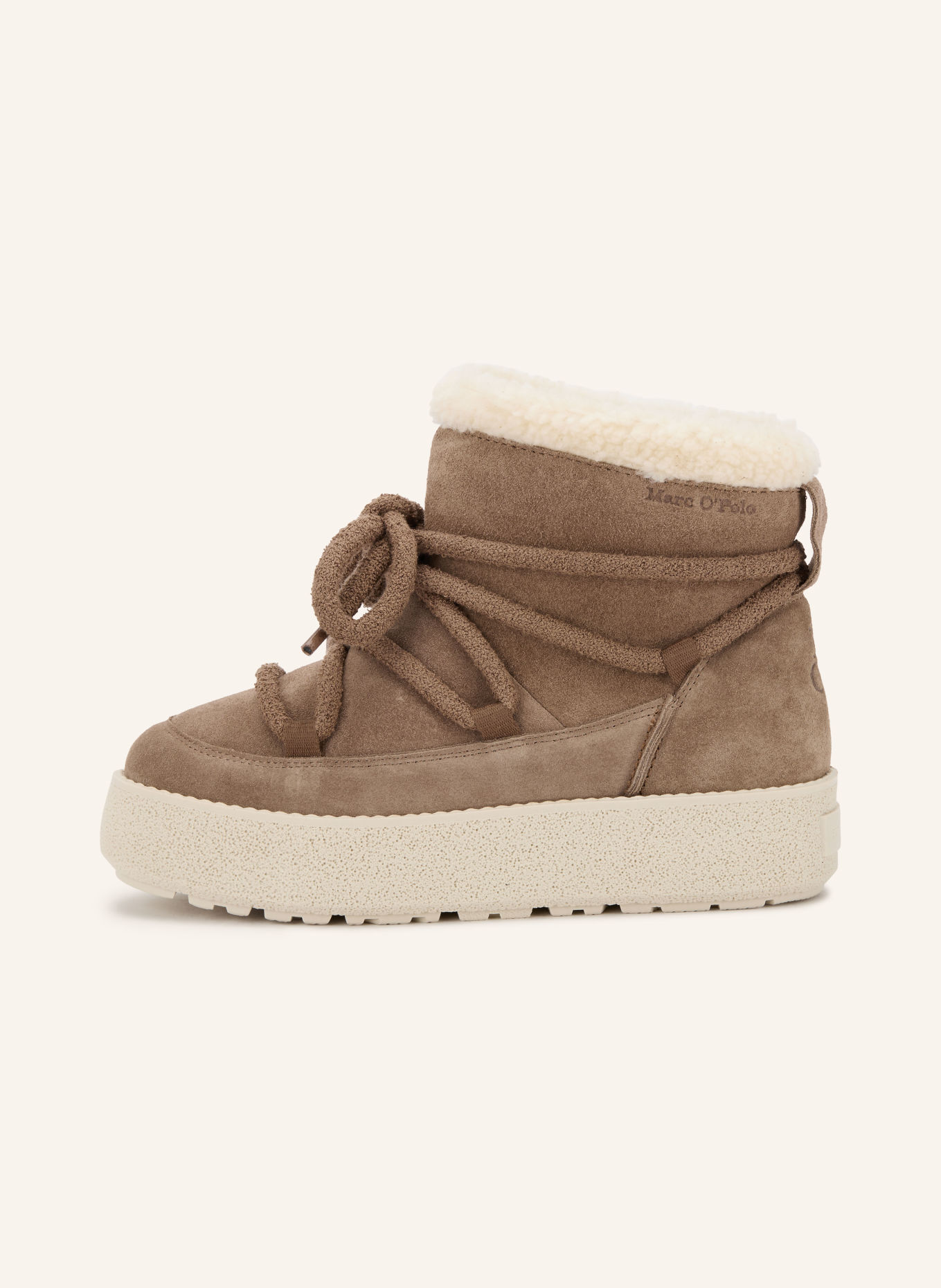 Marc O'Polo PIA Platform Boots: TAUPE / CREAM