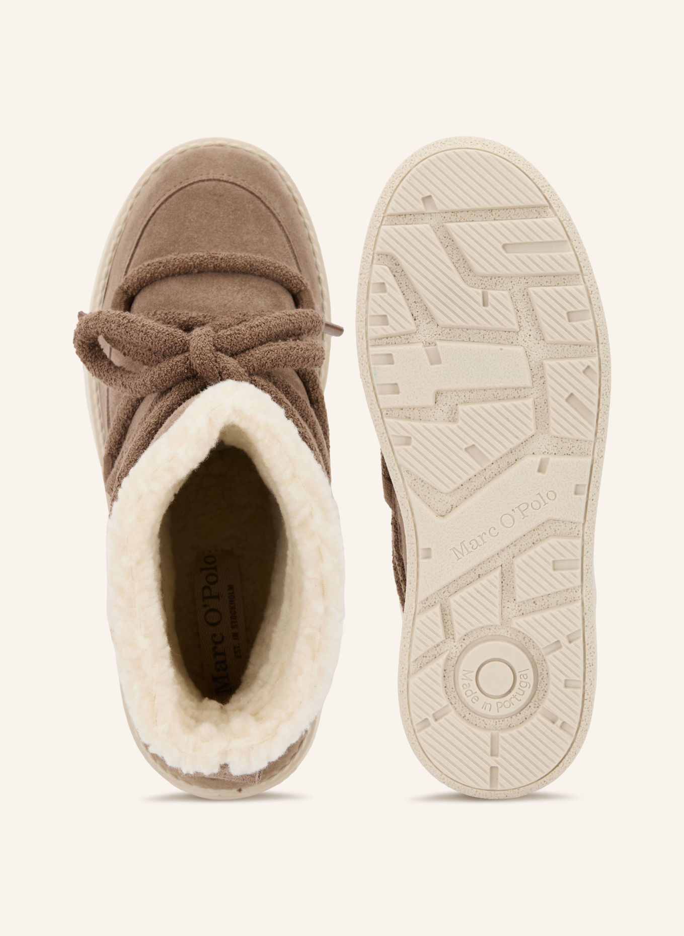 Marc O'Polo PIA Platform Boots: TAUPE / CREAM