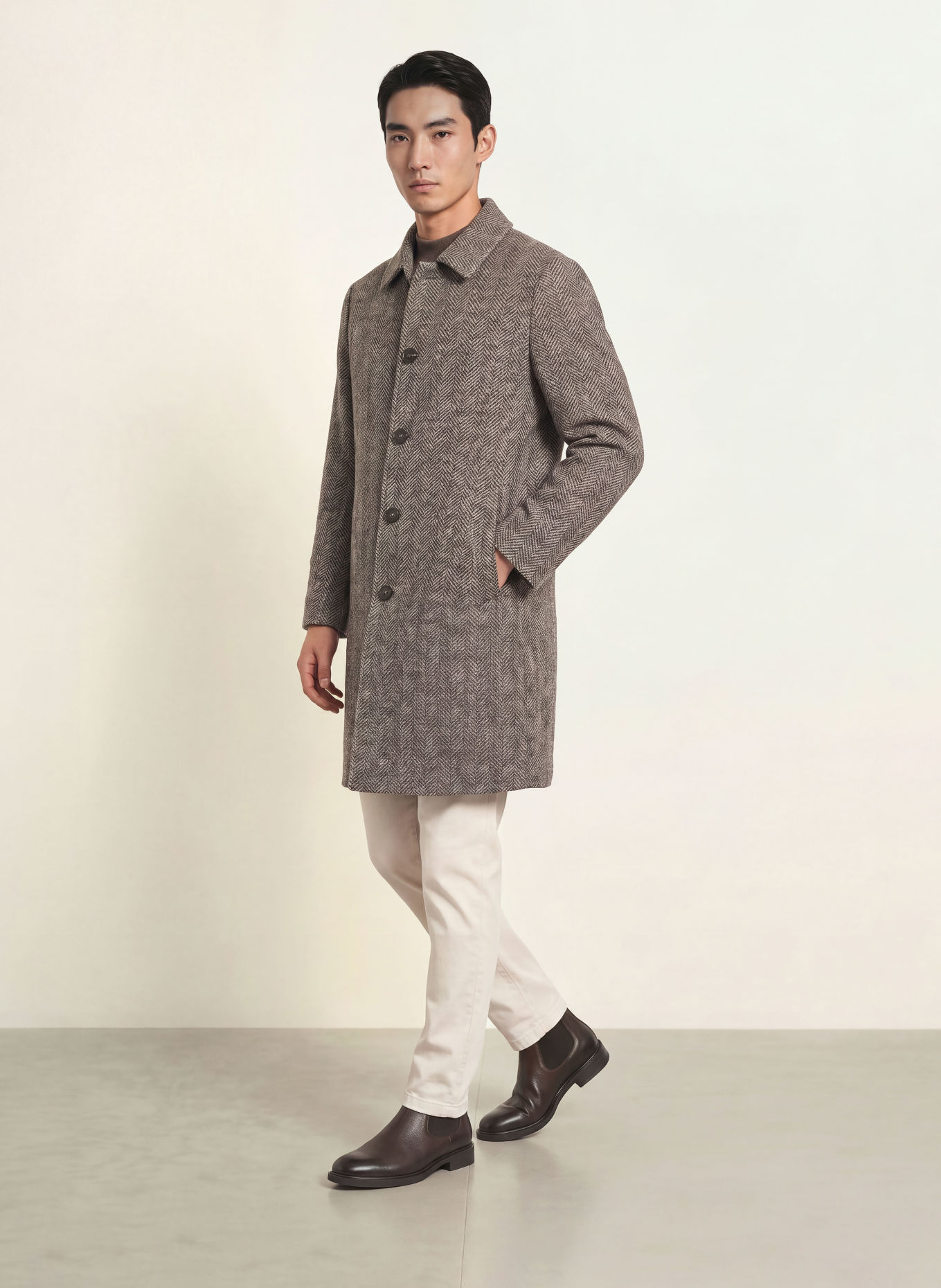 bugatti Mantel: DUNKELGRAU / BEIGE