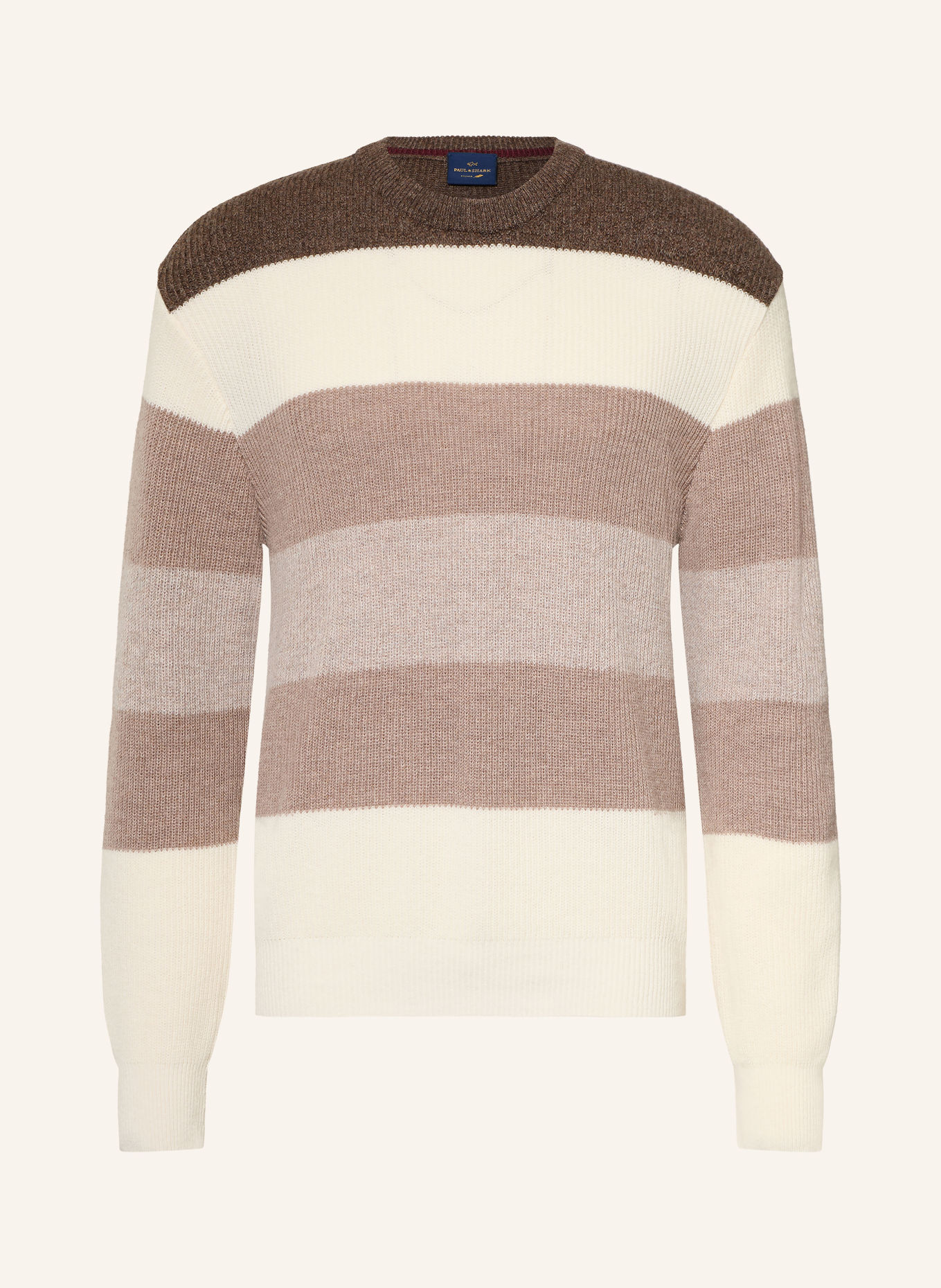 PAUL & SHARK Trui: BEIGE / MARRON FONCÉ / CRÈME