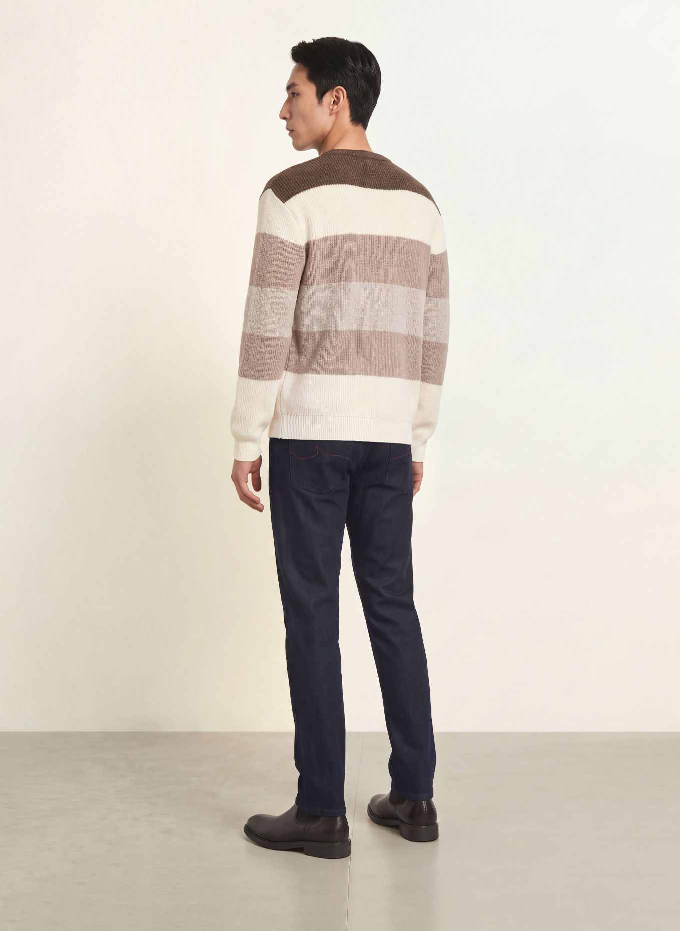 PAUL & SHARK Trui: BEIGE / MARRON FONCÉ / CRÈME