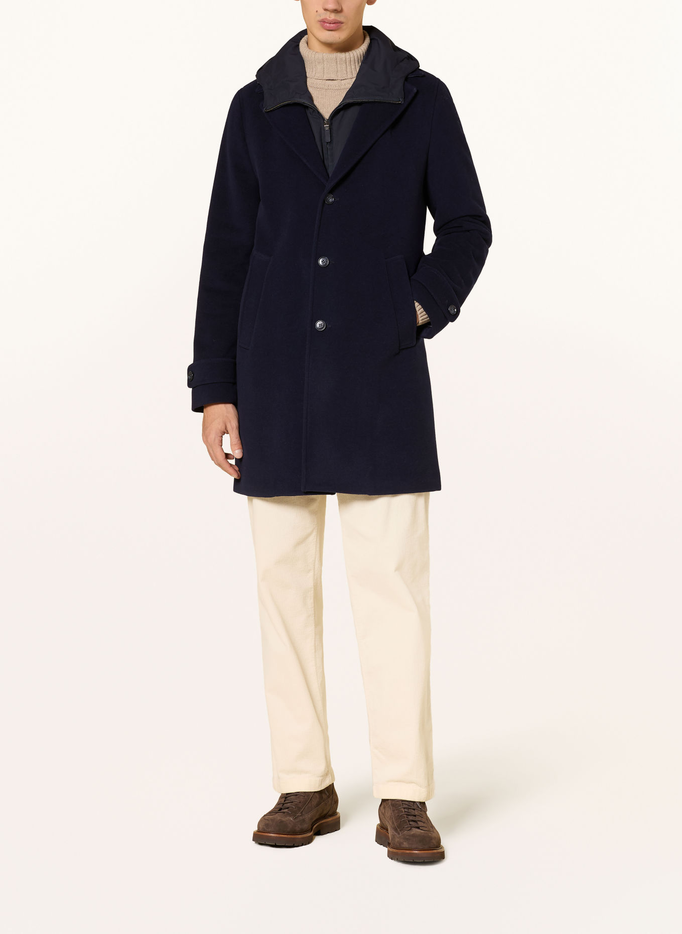 PAUL & SHARK Manteau en laine avec col amovible: BLEU FONCÉ
