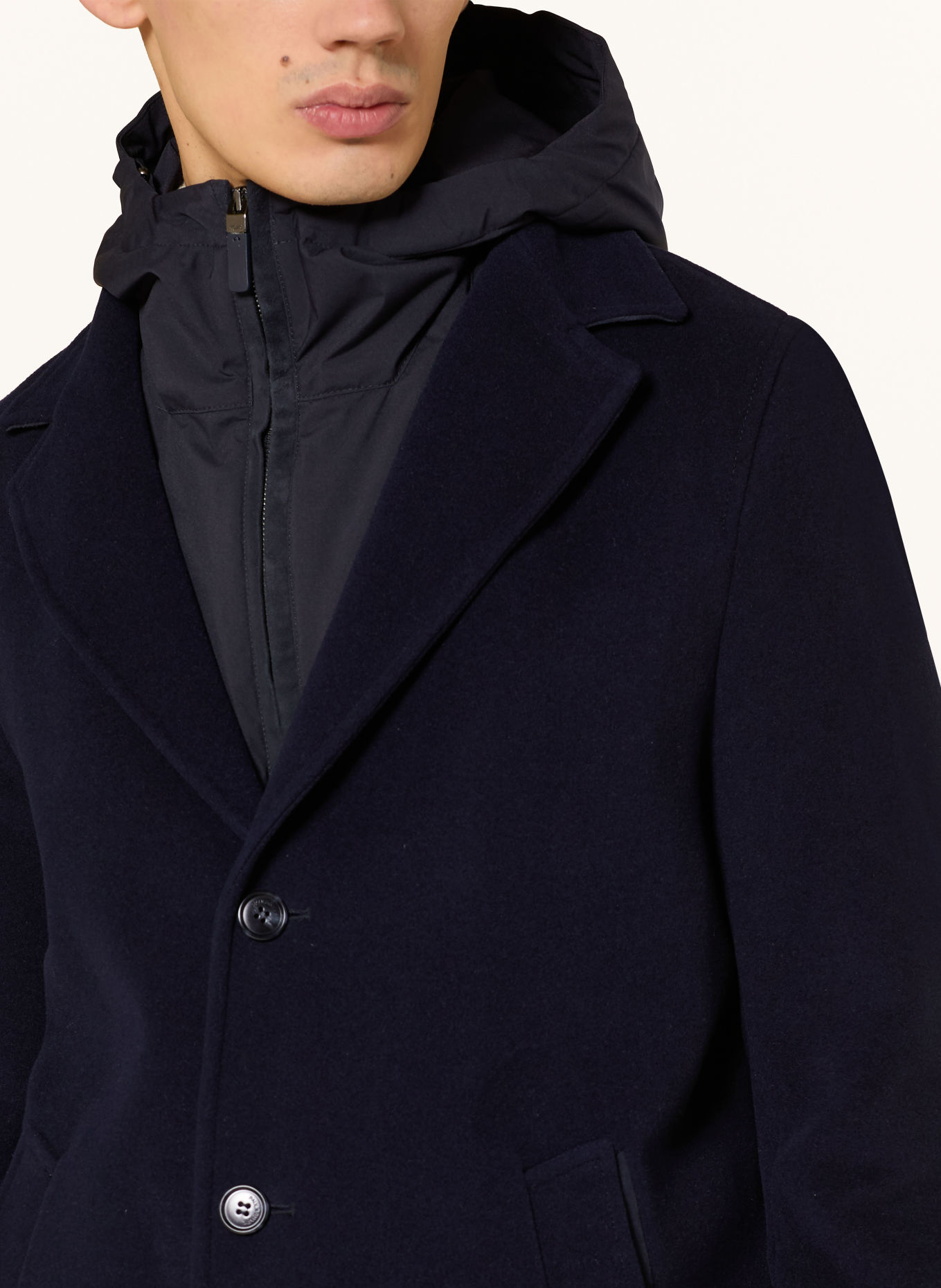 PAUL & SHARK Manteau en laine avec col amovible: BLEU FONCÉ