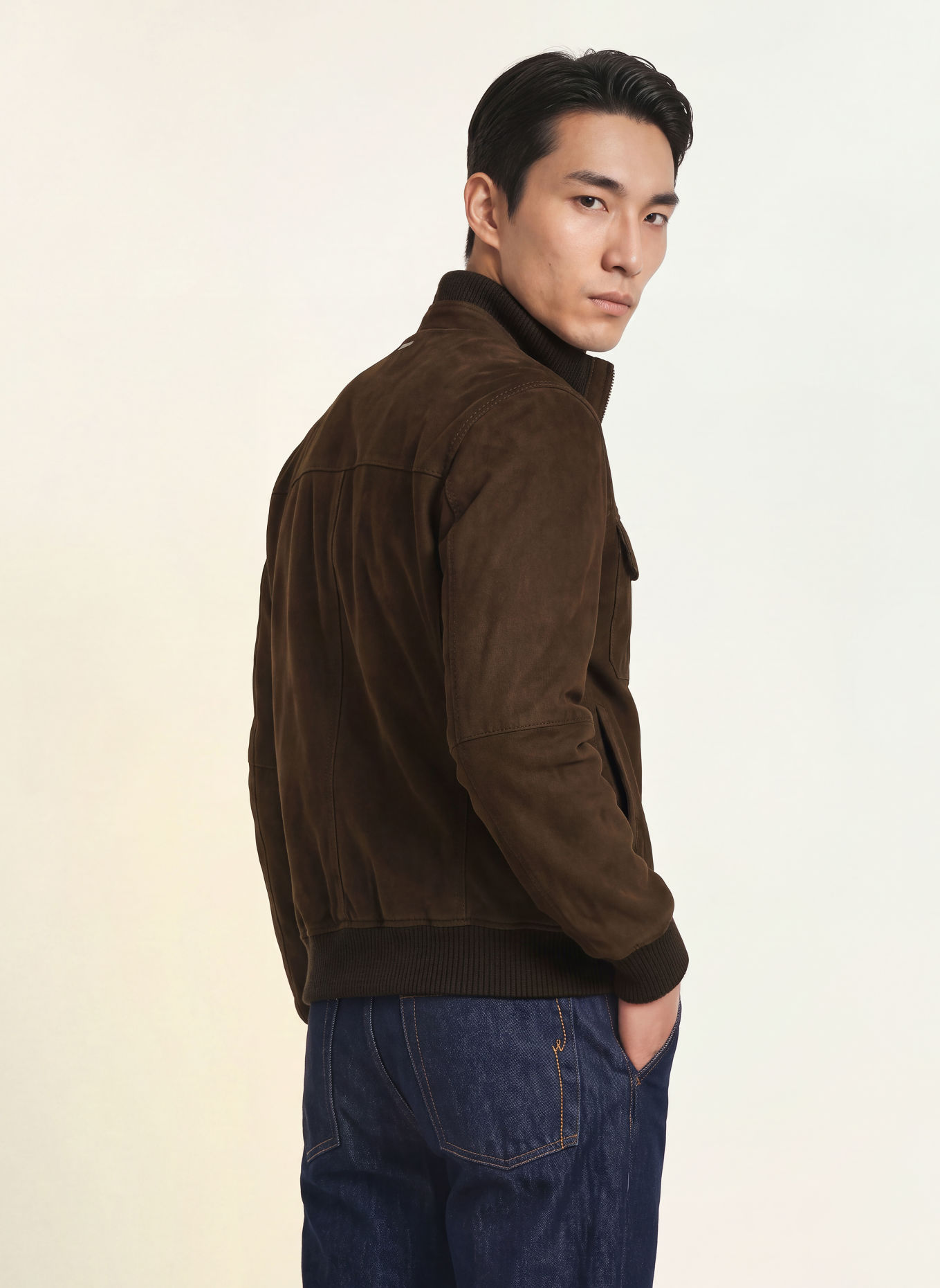 windsor. Leather Blouson: DARK BROWN