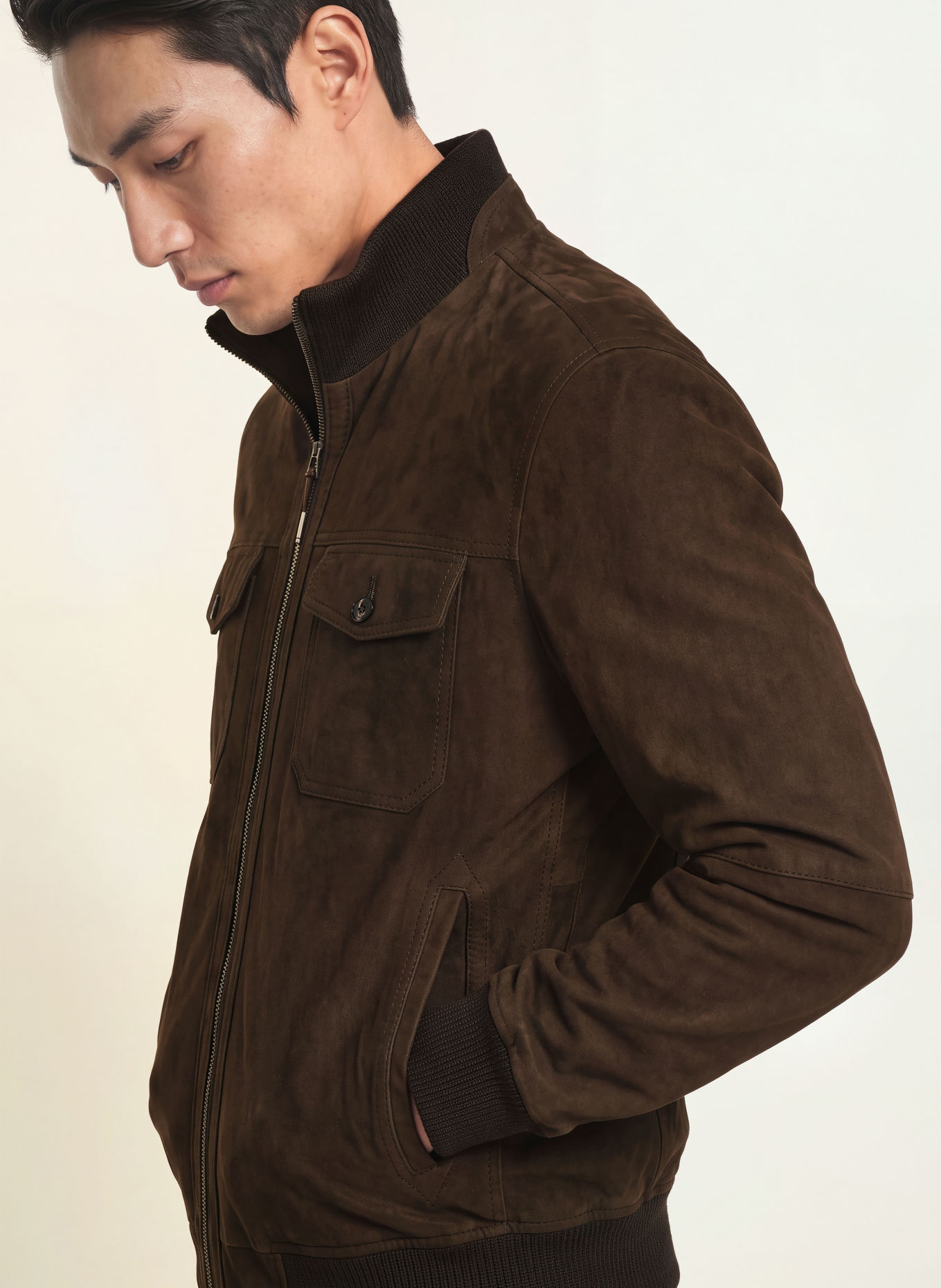 windsor. Leather Blouson: DARK BROWN