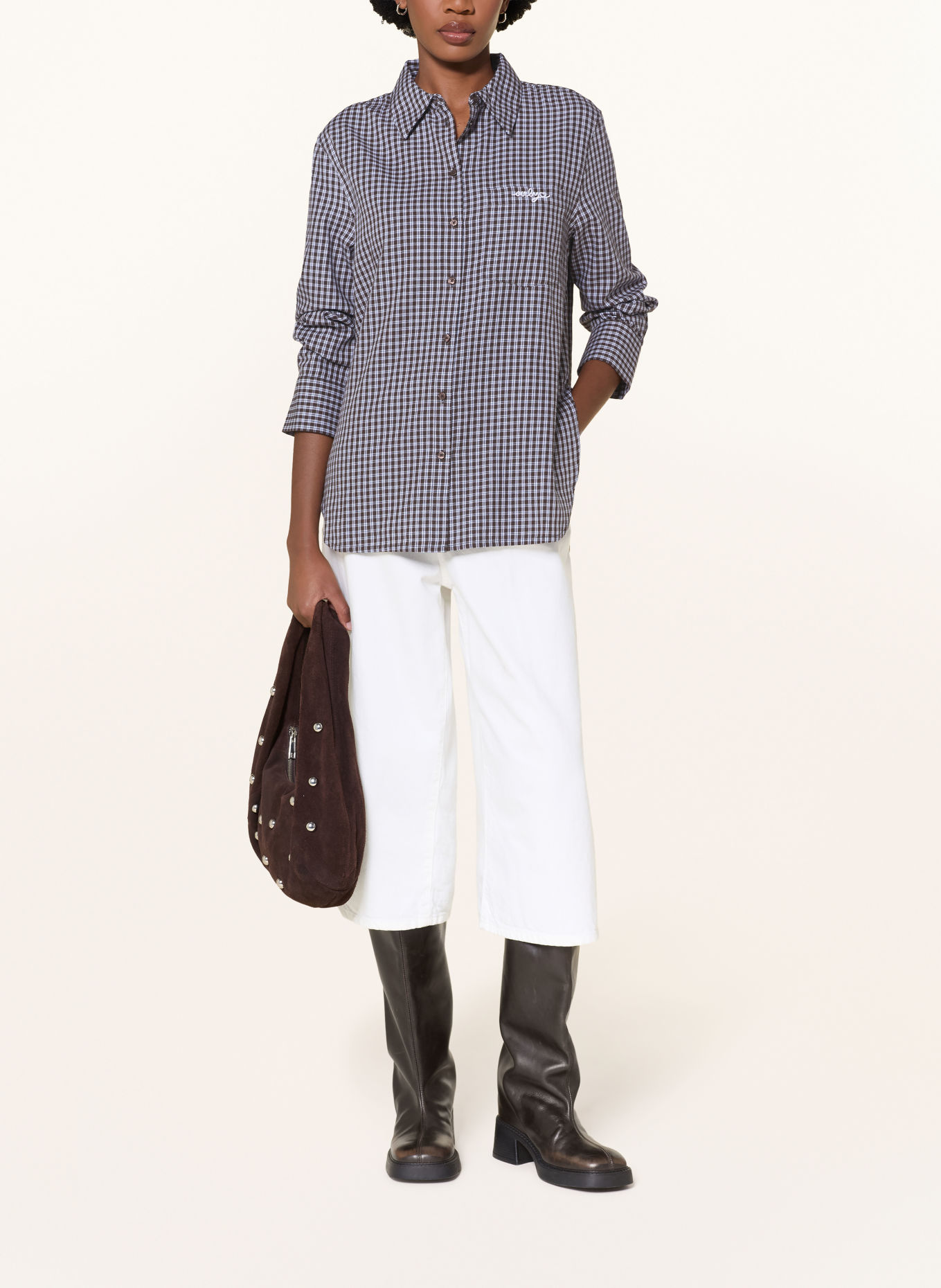 ONLY Shirt blouse: DARK BROWN / DARK BLUE / WHITE