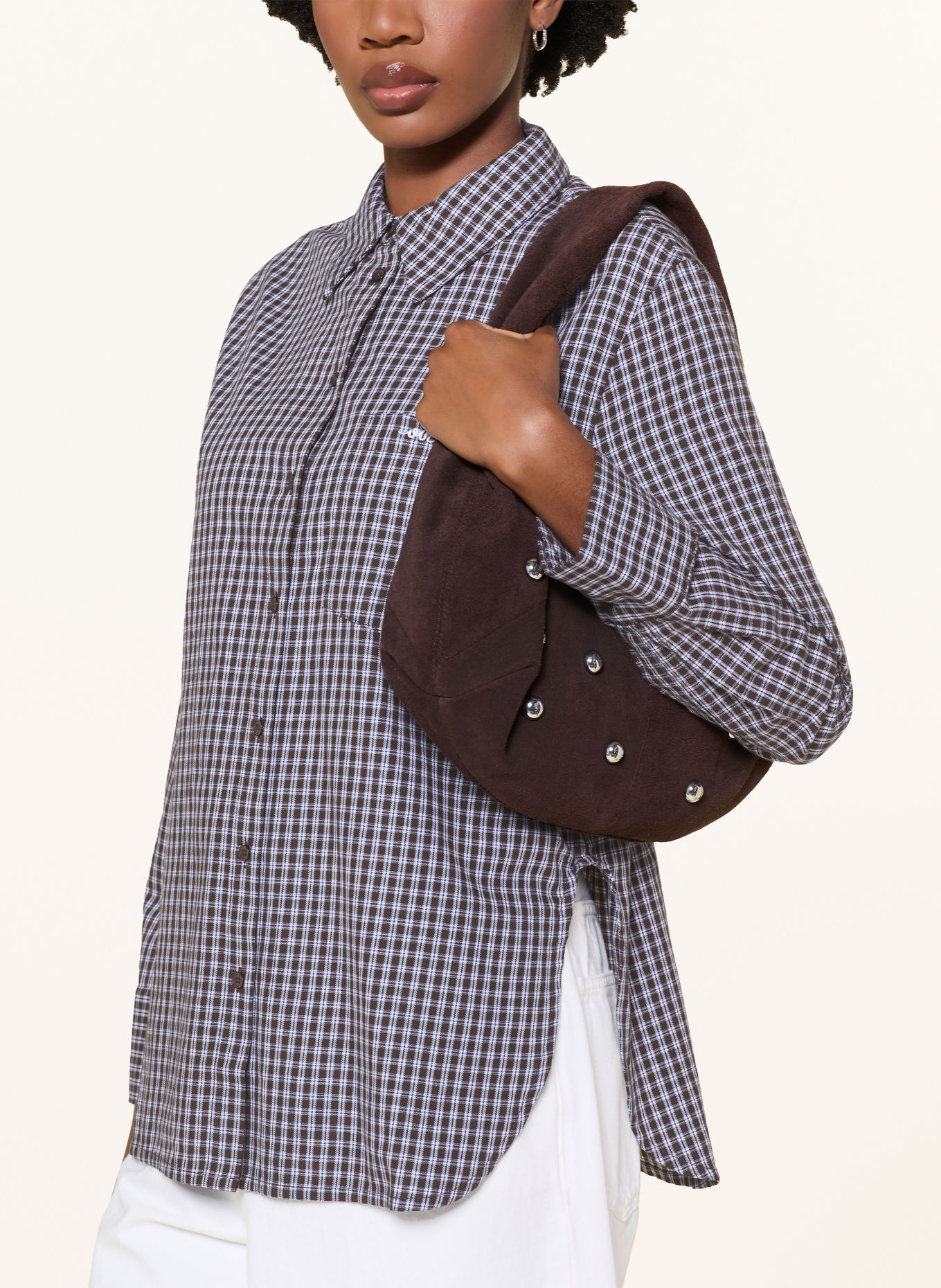 ONLY Shirt blouse: DARK BROWN / DARK BLUE / WHITE