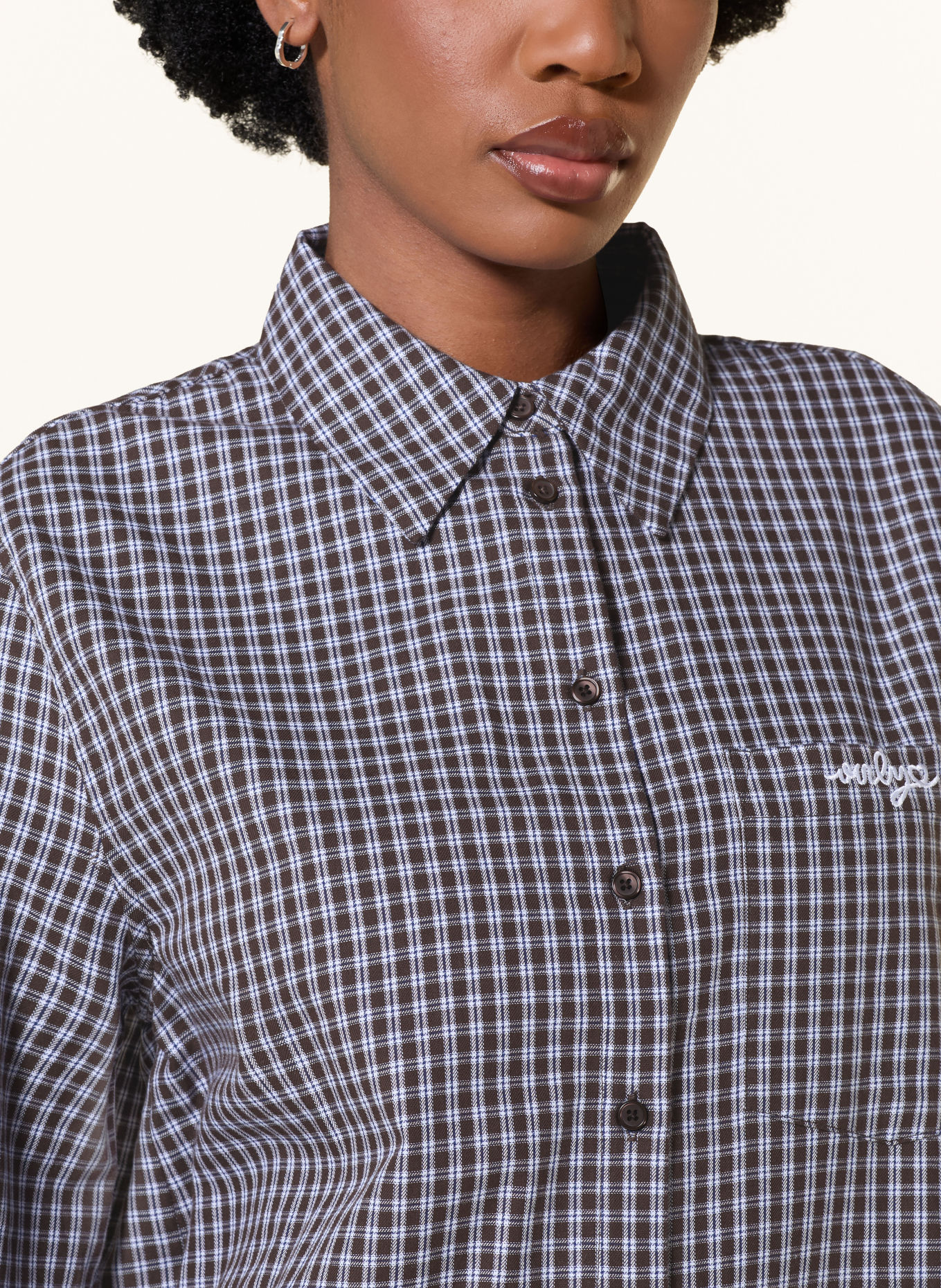 ONLY Shirt blouse: DARK BROWN / DARK BLUE / WHITE