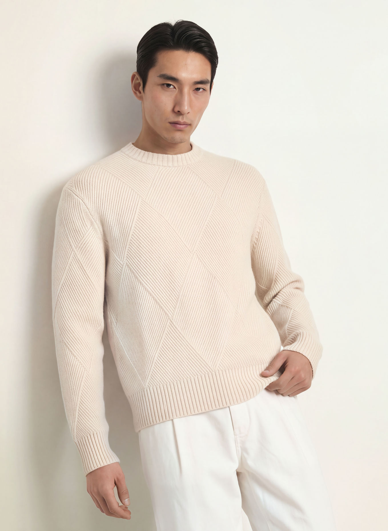 PROFUOMO Pullover: CREME