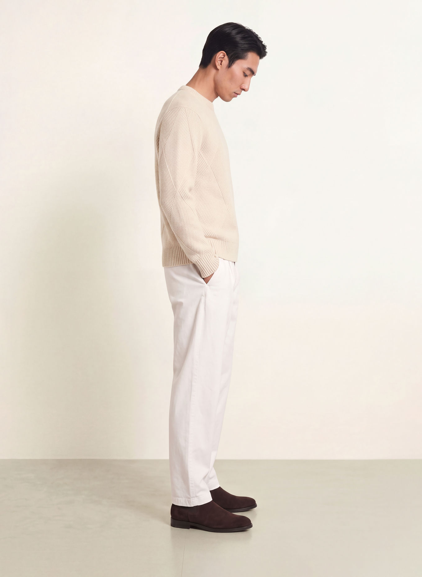 PROFUOMO Pullover: CREME