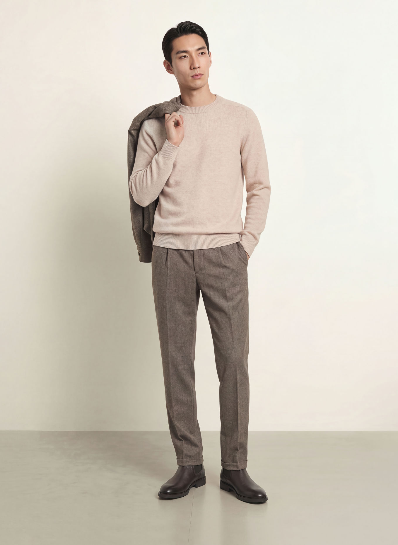 PROFUOMO Pullover: BEIGE