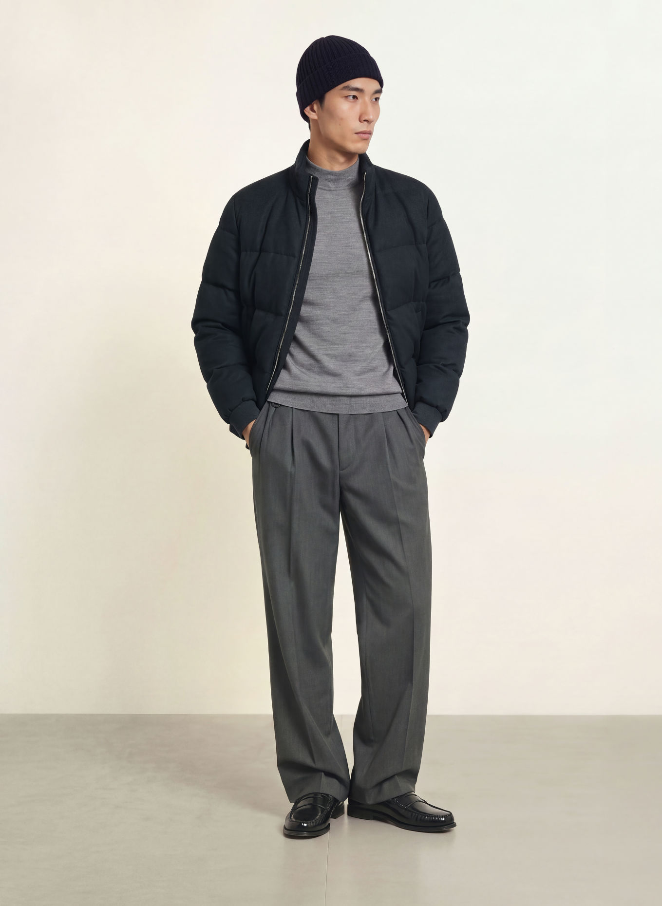 PROFUOMO Quilted jacket: DARK BLUE