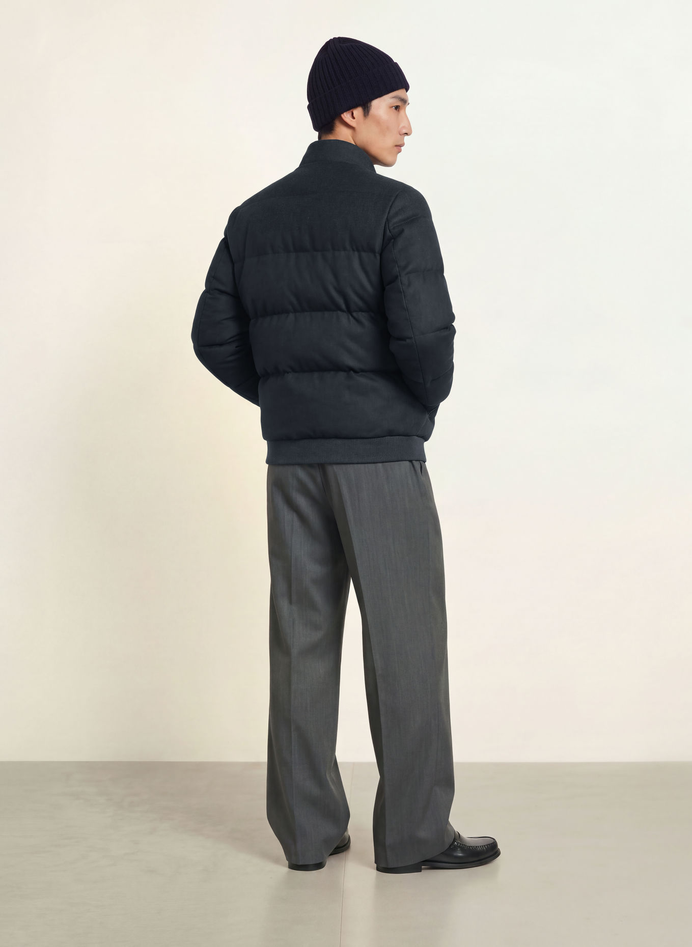 PROFUOMO Quilted jacket: DARK BLUE