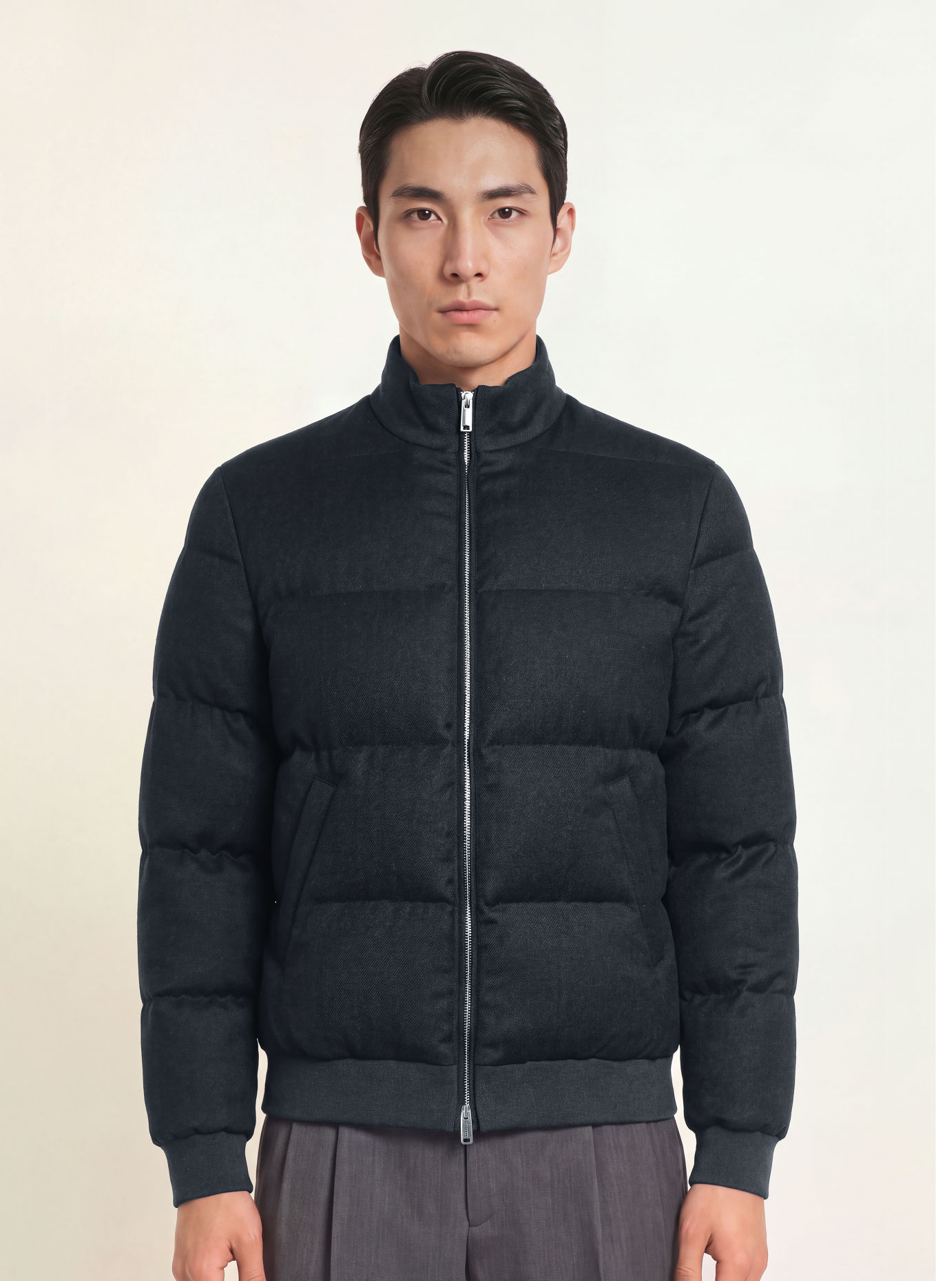 PROFUOMO Quilted jacket: DARK BLUE