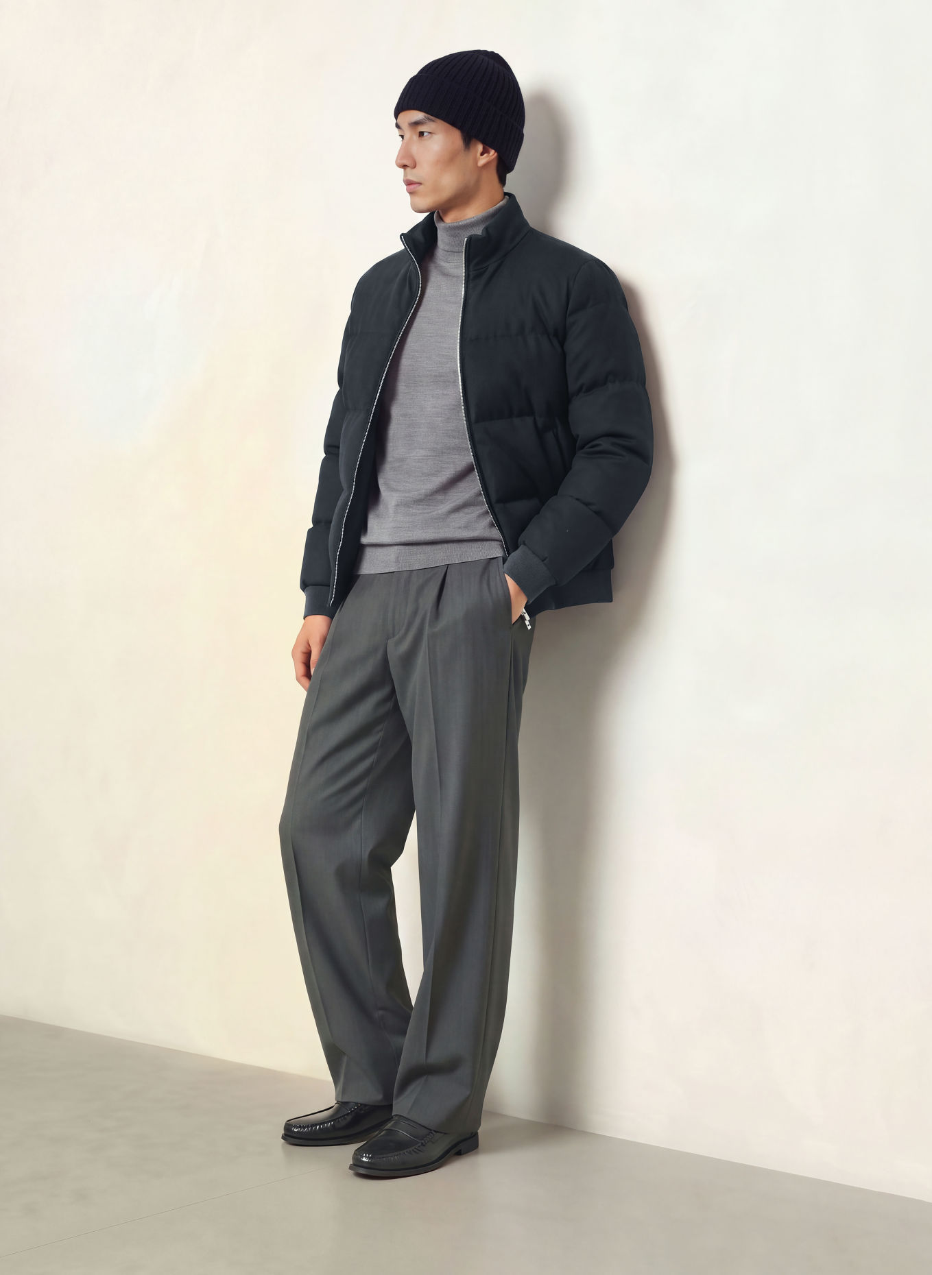PROFUOMO Quilted jacket: DARK BLUE
