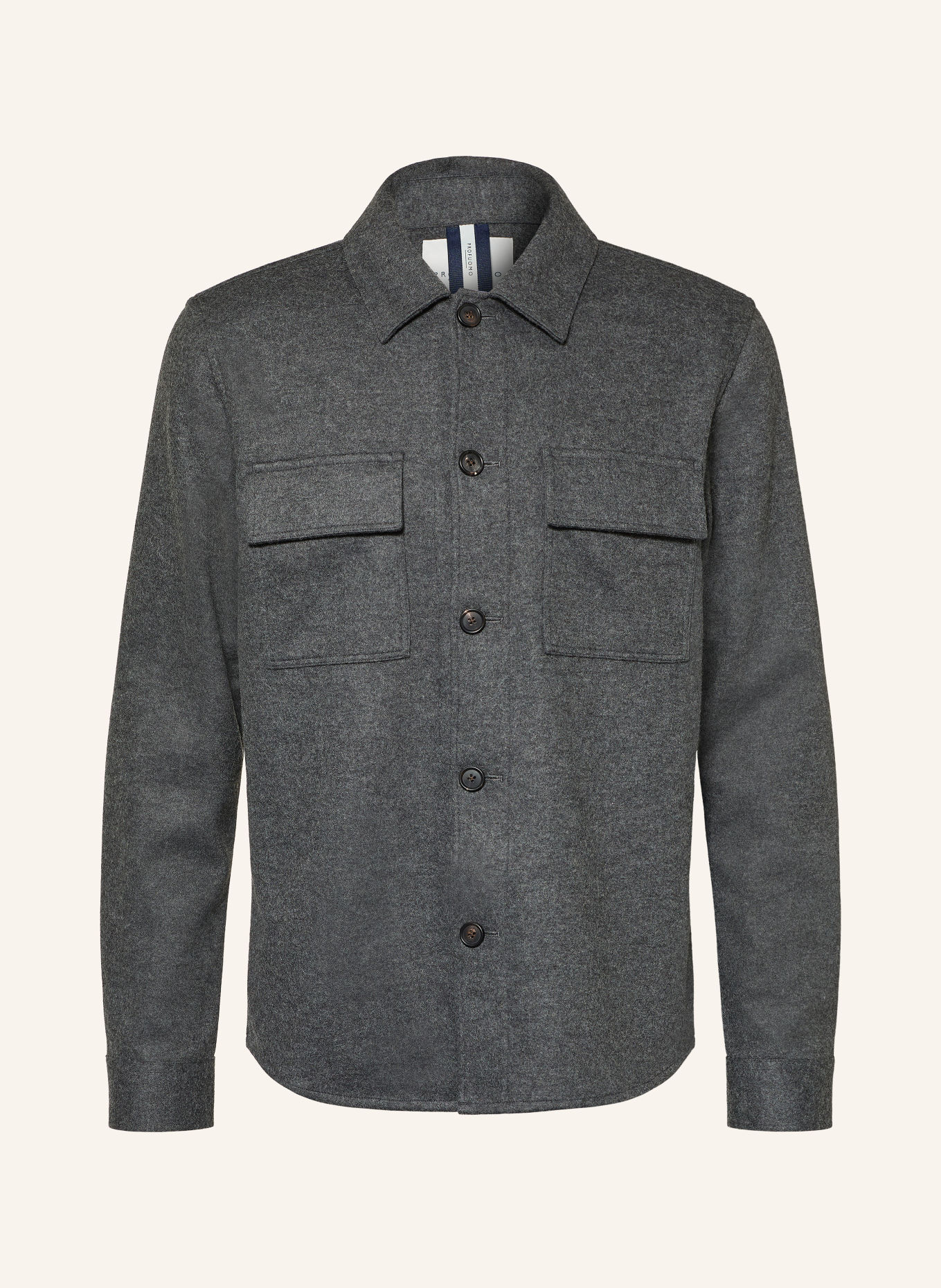 PROFUOMO Flanell-Overshirt: DUNKELGRAU