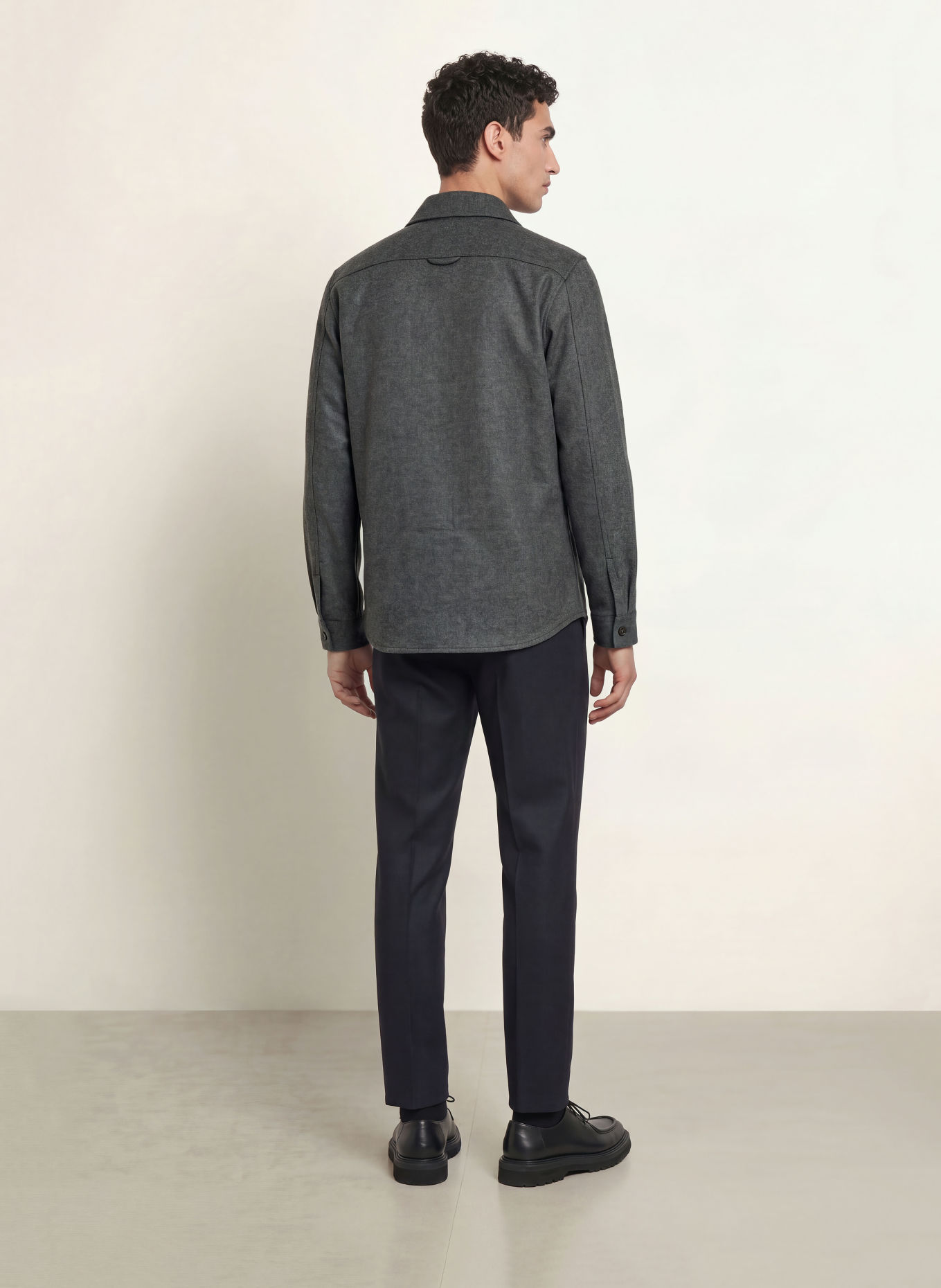 PROFUOMO Flanell-Overshirt: DUNKELGRAU