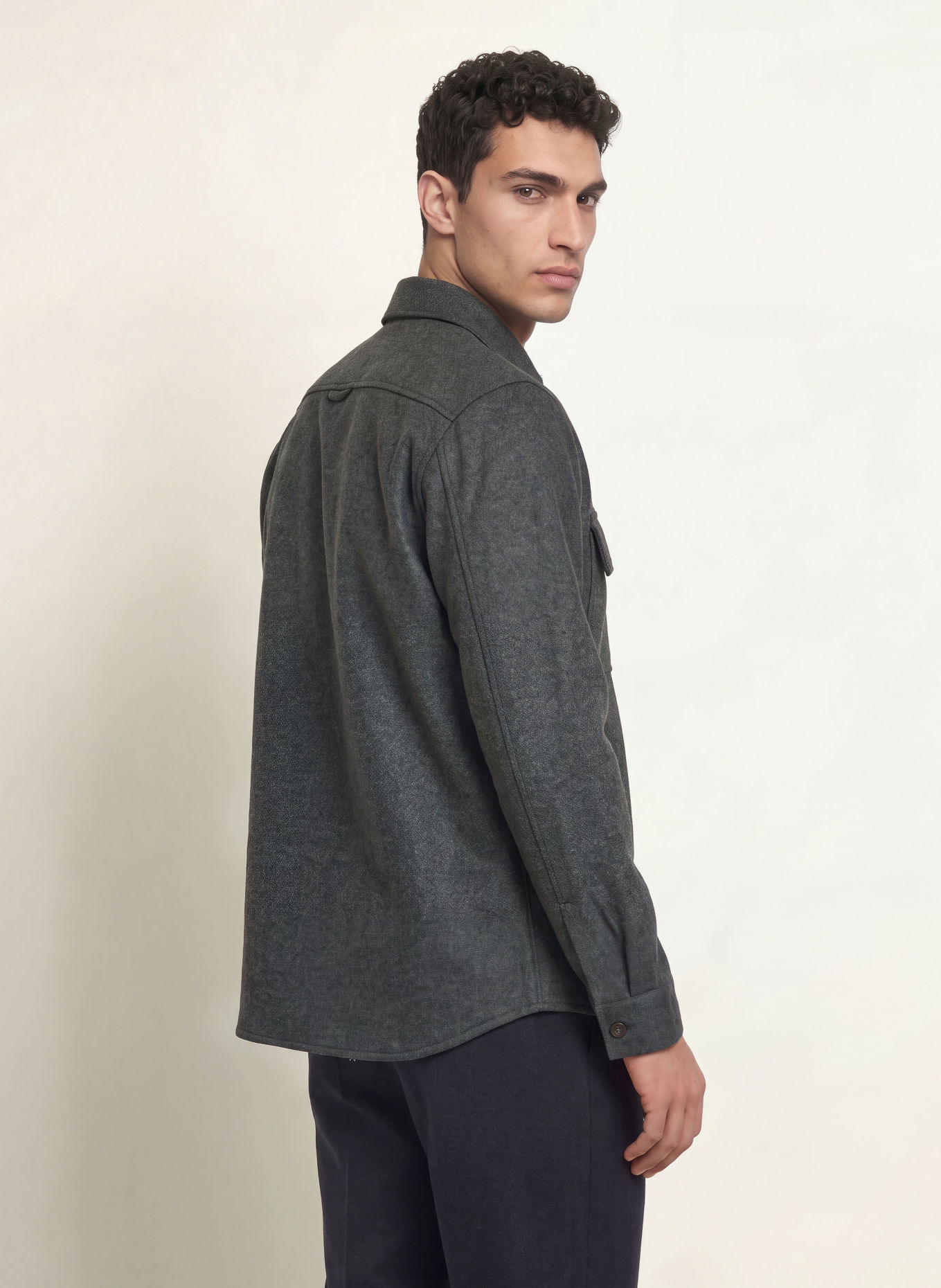 PROFUOMO Flanell-Overshirt: DUNKELGRAU