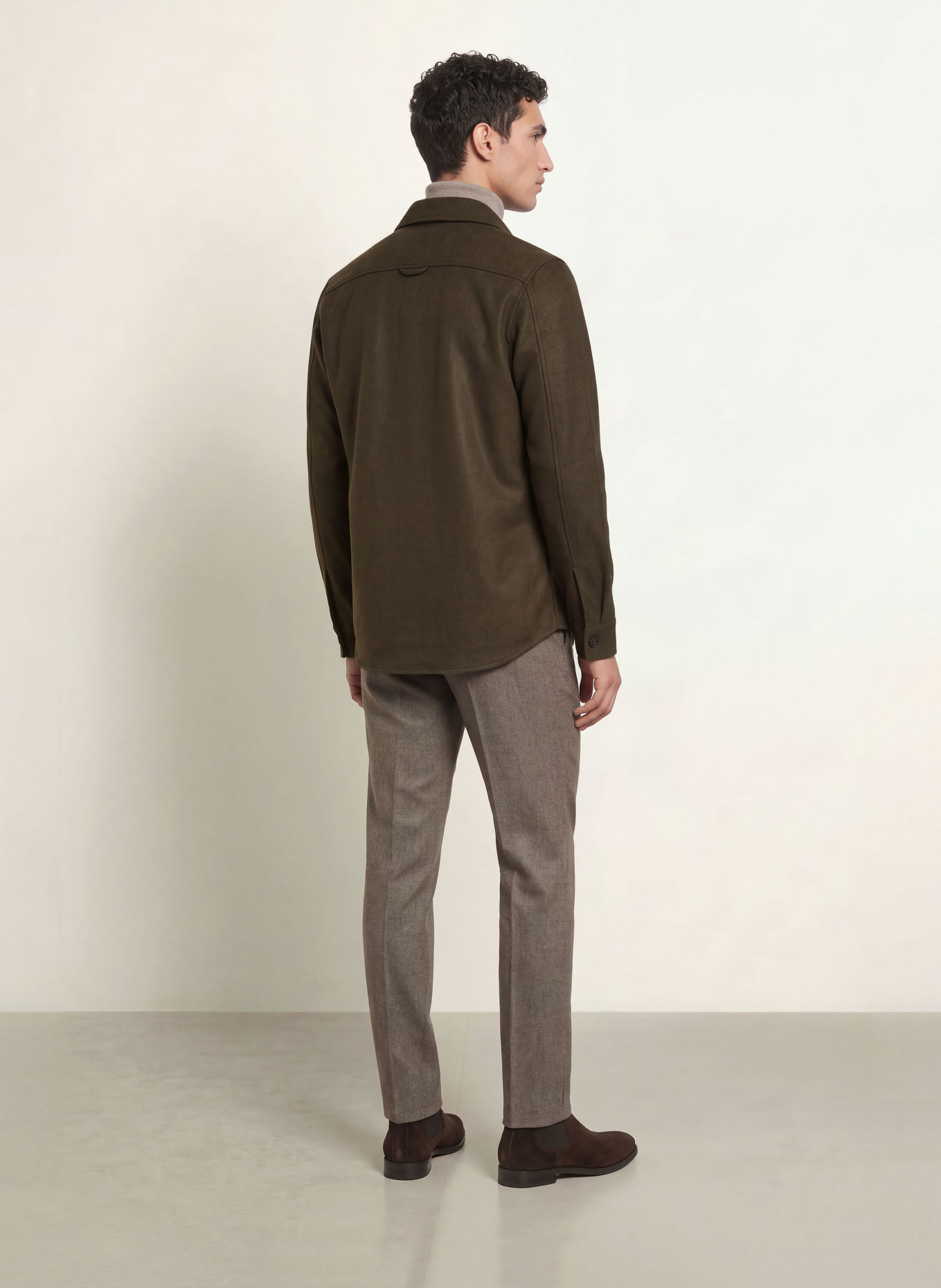 PROFUOMO Flanell-Overshirt: DUNKELGRÜN