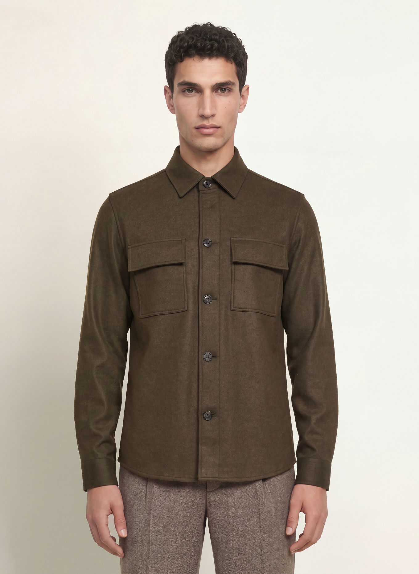 PROFUOMO Flanell-Overshirt: DUNKELGRÜN