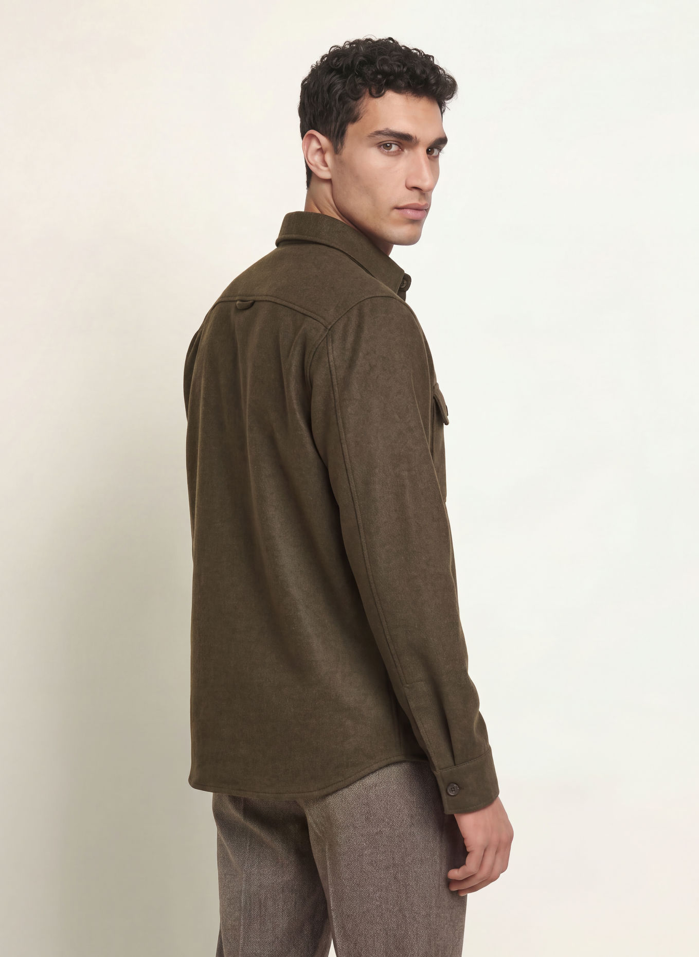 PROFUOMO Flanell-Overshirt: DUNKELGRÜN