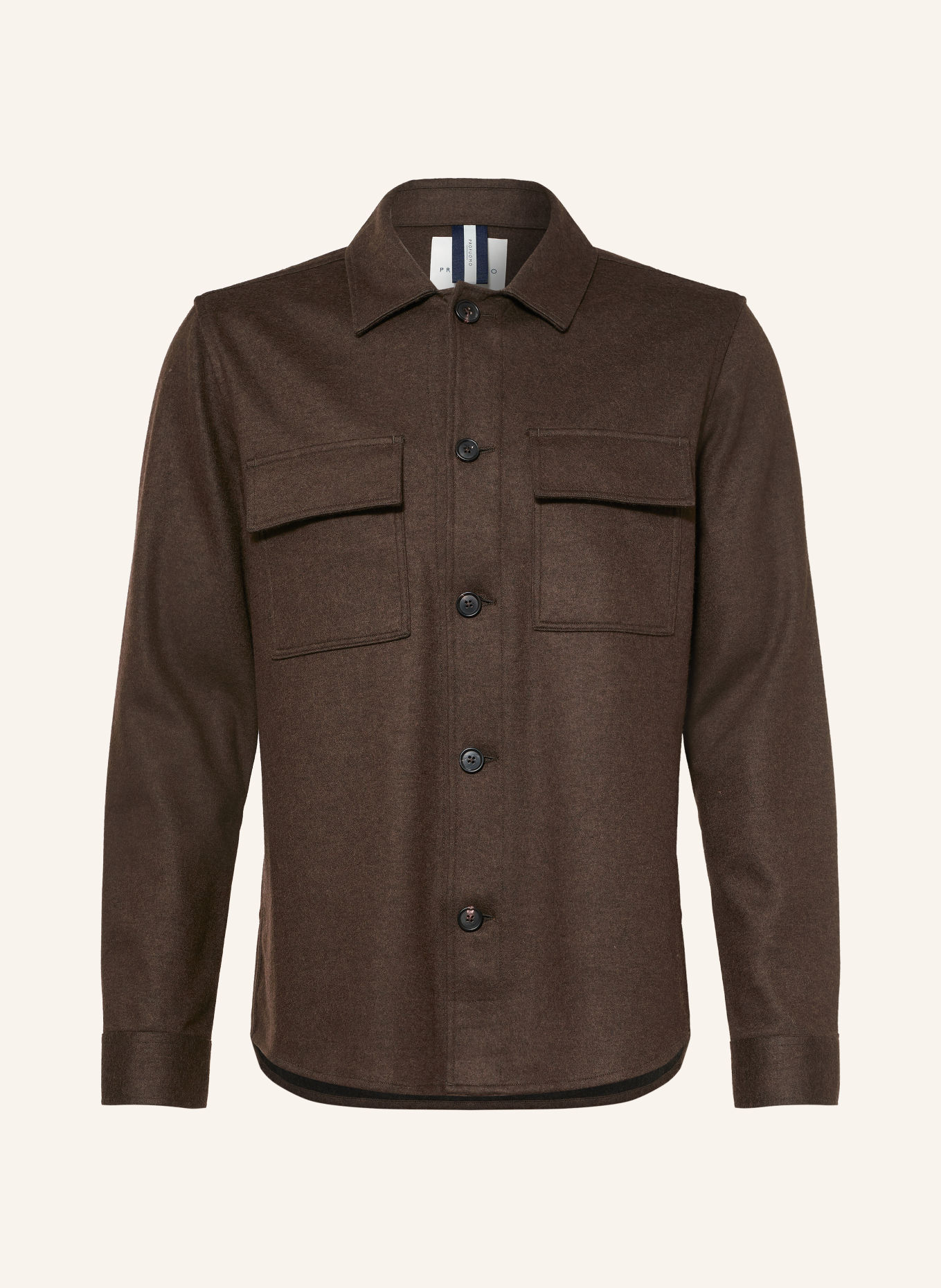 PROFUOMO Flanell-Overshirt: DUNKELBRAUN