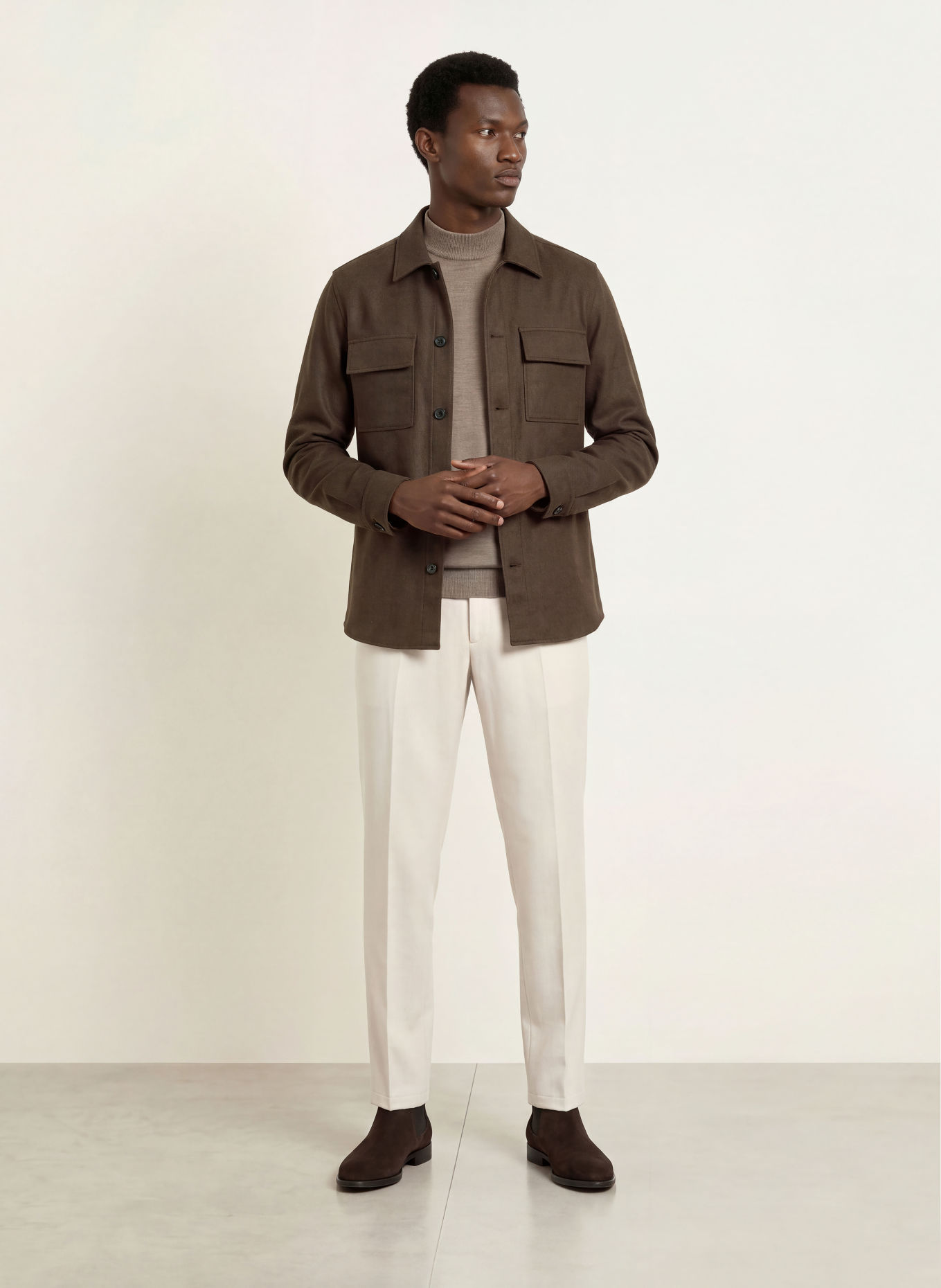 PROFUOMO Flanell-Overshirt: DUNKELBRAUN