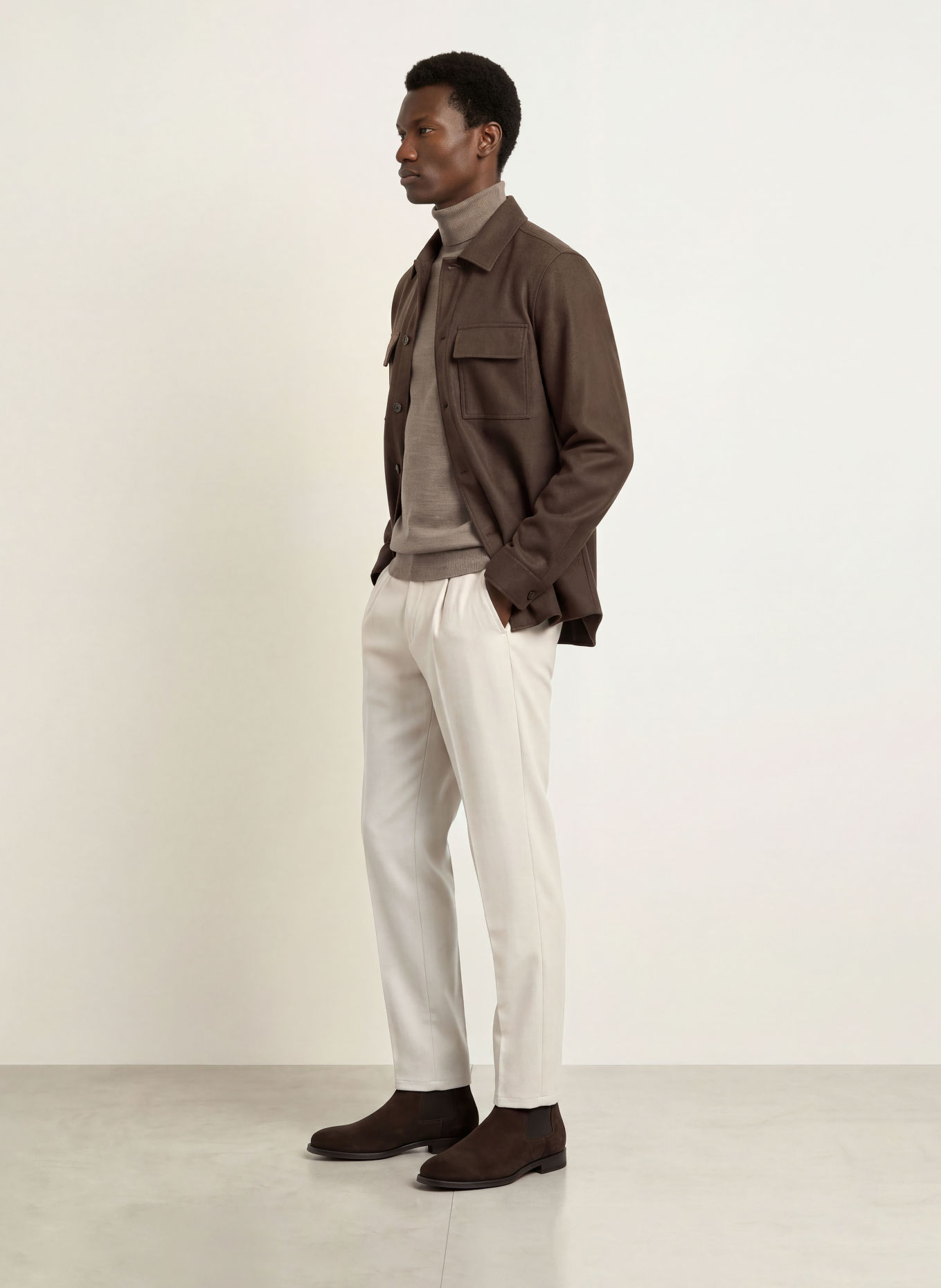 PROFUOMO Flanell-Overshirt: DUNKELBRAUN
