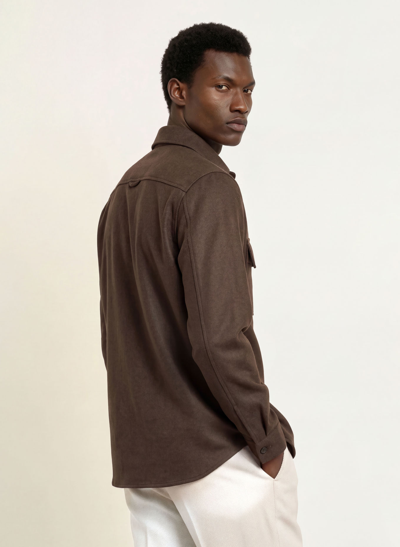 PROFUOMO Flanell-Overshirt: DUNKELBRAUN