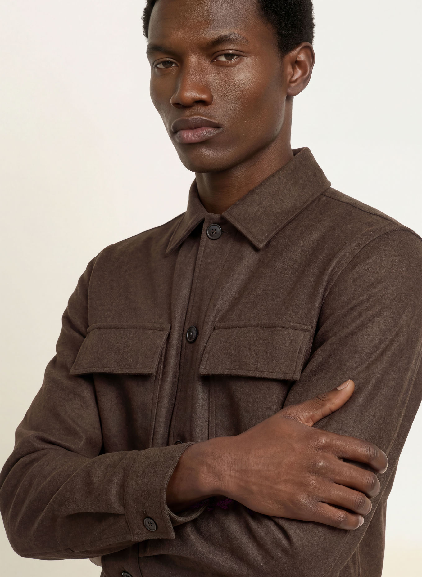 PROFUOMO Flanell-Overshirt: DUNKELBRAUN