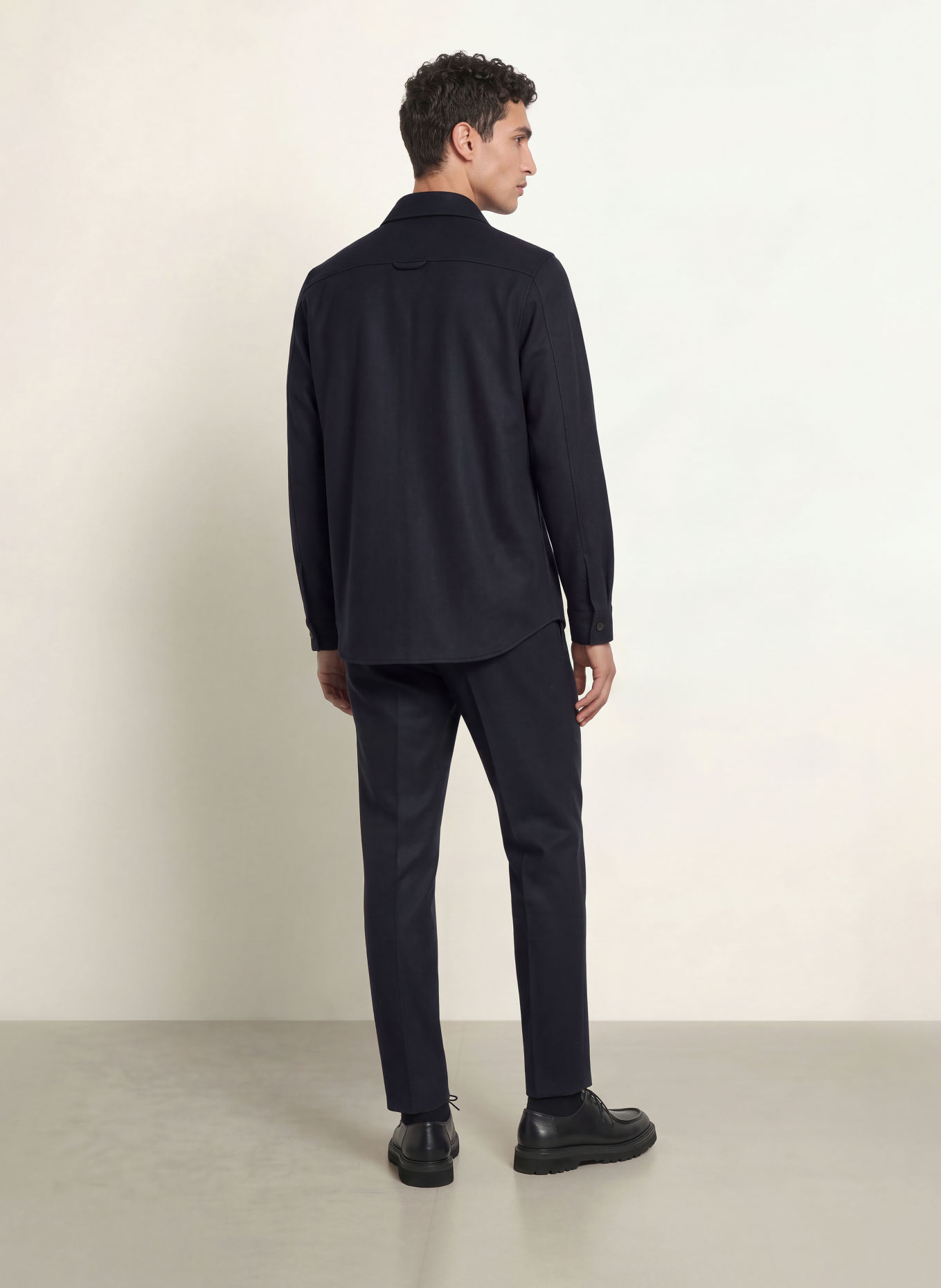 PROFUOMO Flanell-Overshirt: DUNKELBLAU
