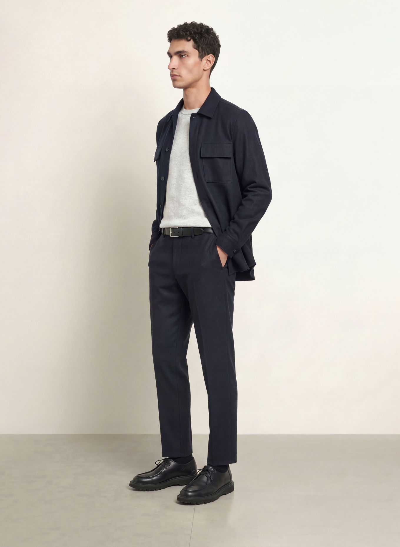 PROFUOMO Flanell-Overshirt: DUNKELBLAU