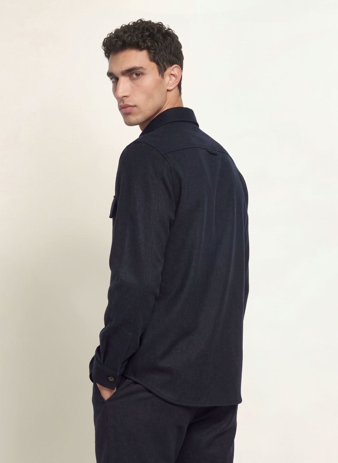PROFUOMO Flanell-Overshirt: DUNKELBLAU