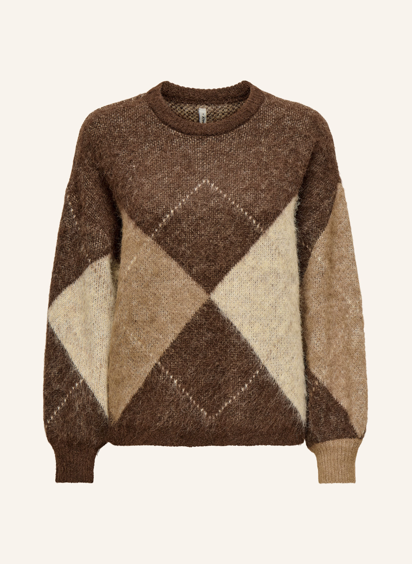 ONLY Sweater: DARK BROWN / LIGHT BROWN / CREAM
