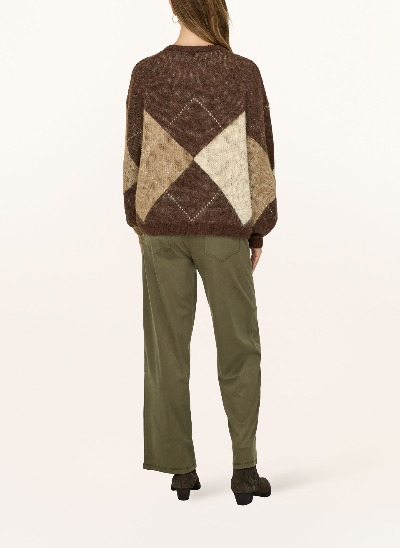 ONLY Sweater: DARK BROWN / LIGHT BROWN / CREAM